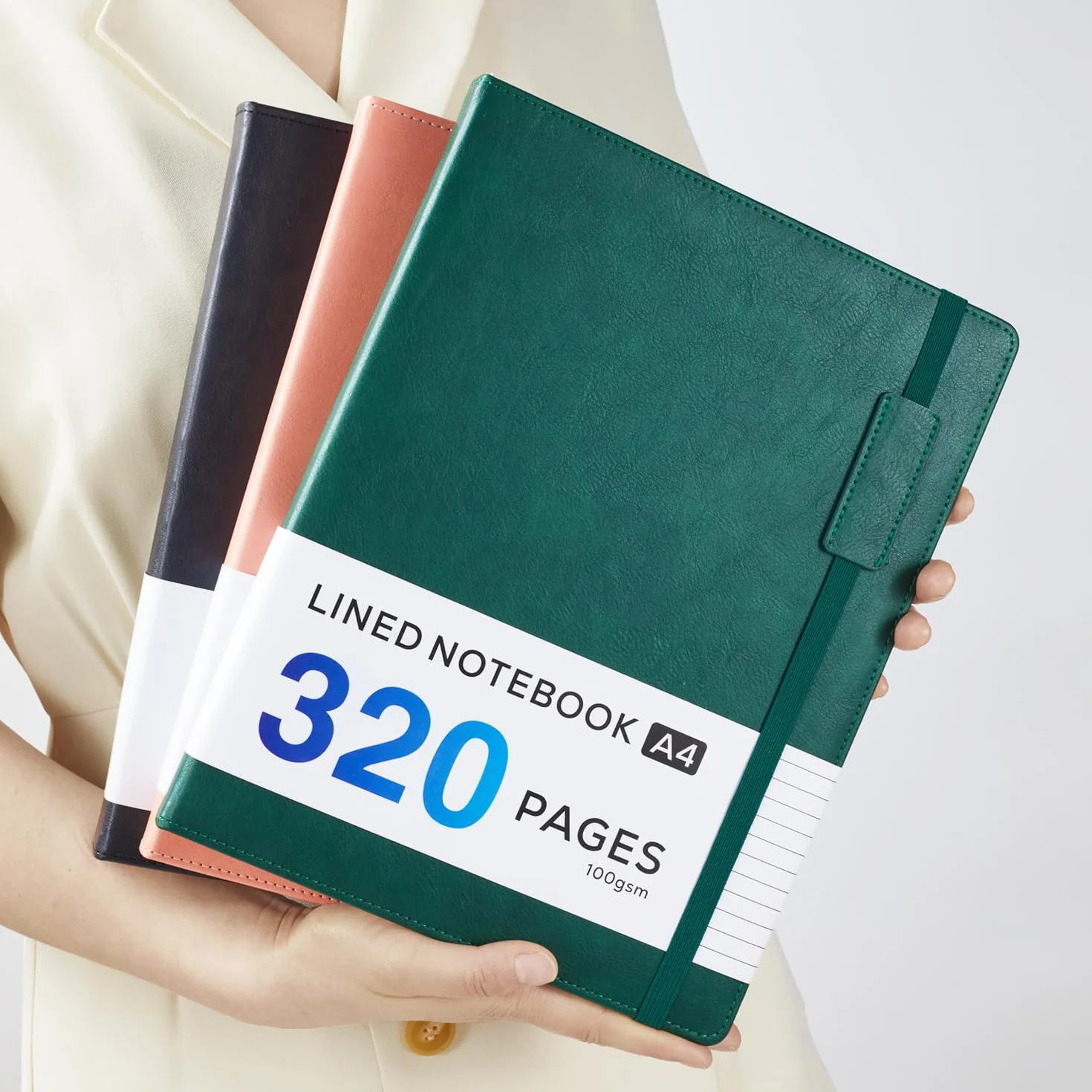 NIRMIRO Taccuino a righe A4 Copertina Rigida Blocco Note 320 Pagine Carta 100 g/m² 21,5 x