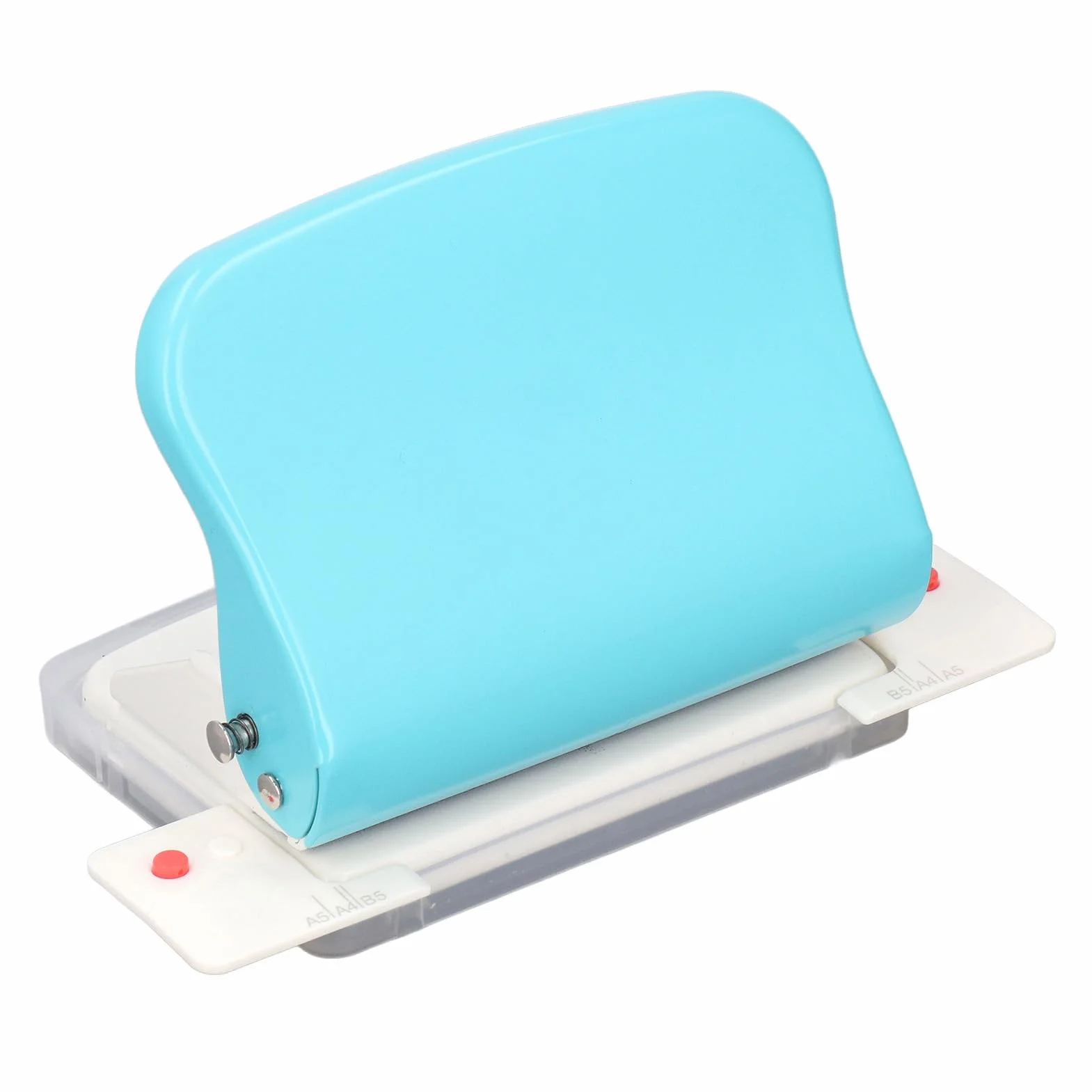 Rilegatrice Portatile a Spirale per A4 A5, Capacità 10 Fogli, Distanza Fori 9,5 mm, Azzurro Metallo