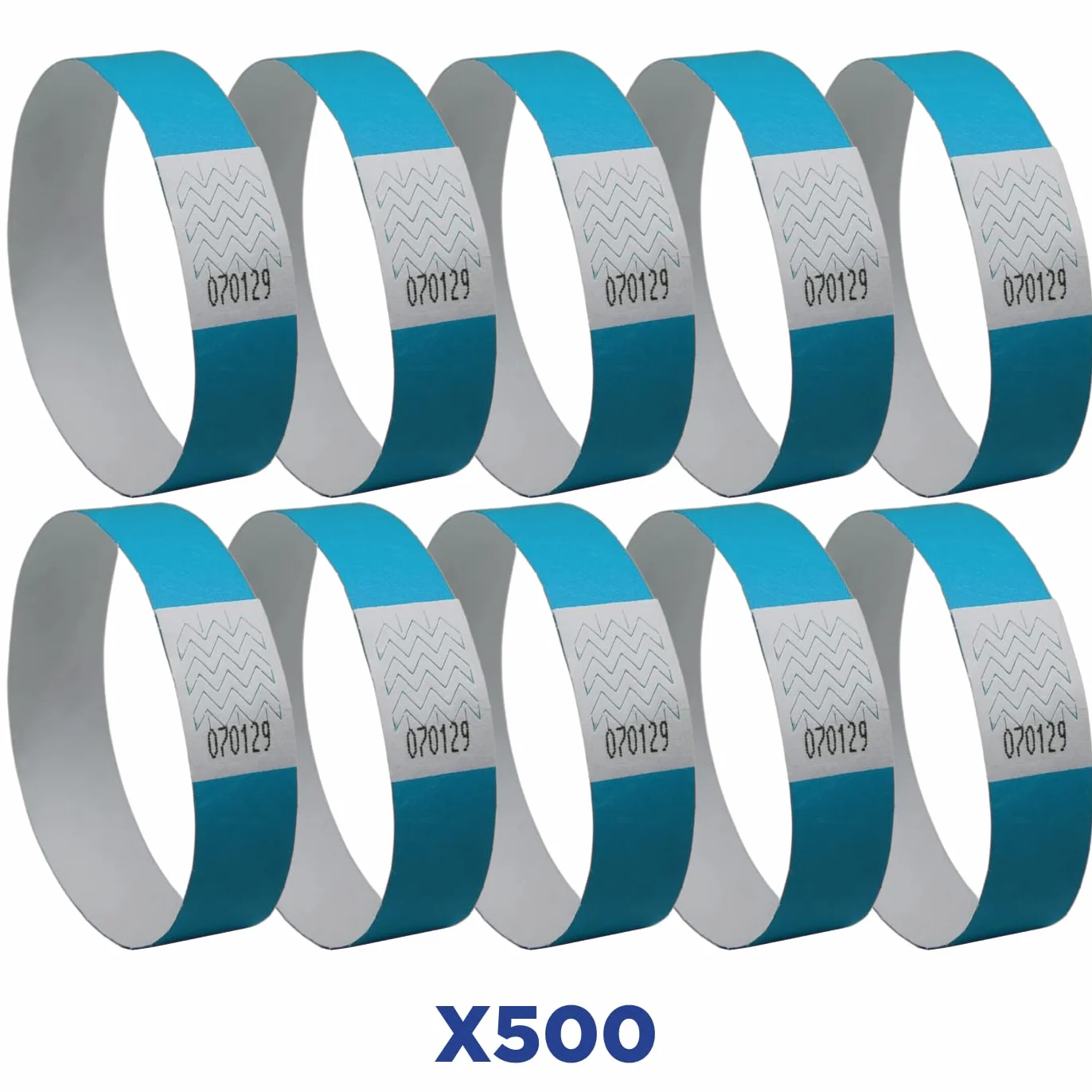 Avery Italia TYVBL-50 Braccialetti di identificazione in carta Tyvek® antistrappo - blu neon - 500 pezzi