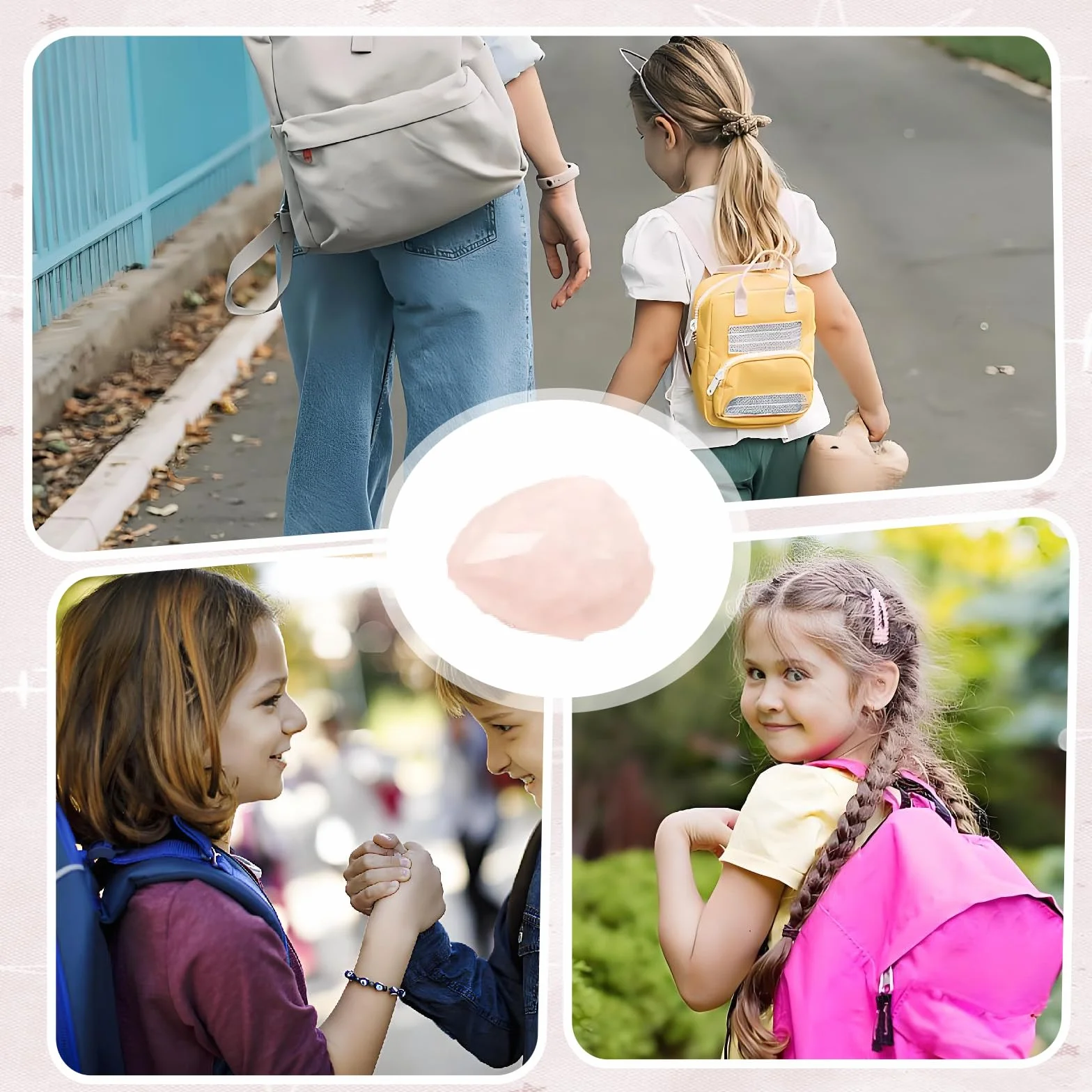 Mutstein Portafortuna Bambini Inizio Scuola 2025 Ragazza Regalo Scatola Rosa Con Biglietto