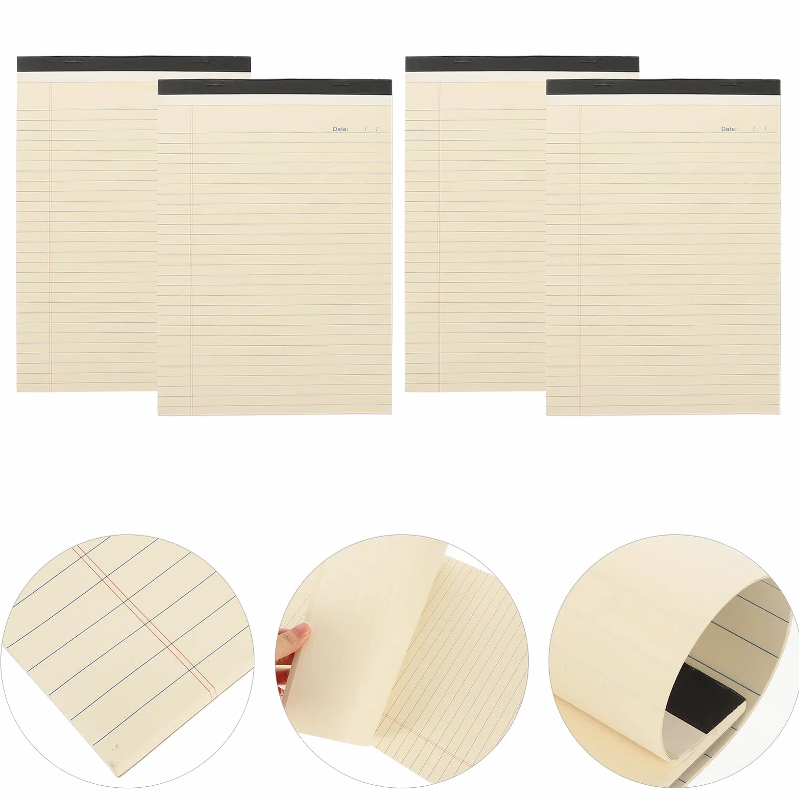 Blocco Note Memo A4 4 Pezzi Carta Beige Facile da Scrivere e Conservare Quaderno per Ufficio e Pianificazione