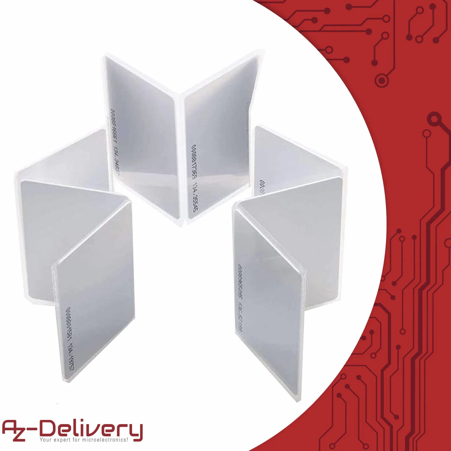 AZDelivery 30 x RFID Card Keycard 125kHz Transponder bianco compatibile con Arduino