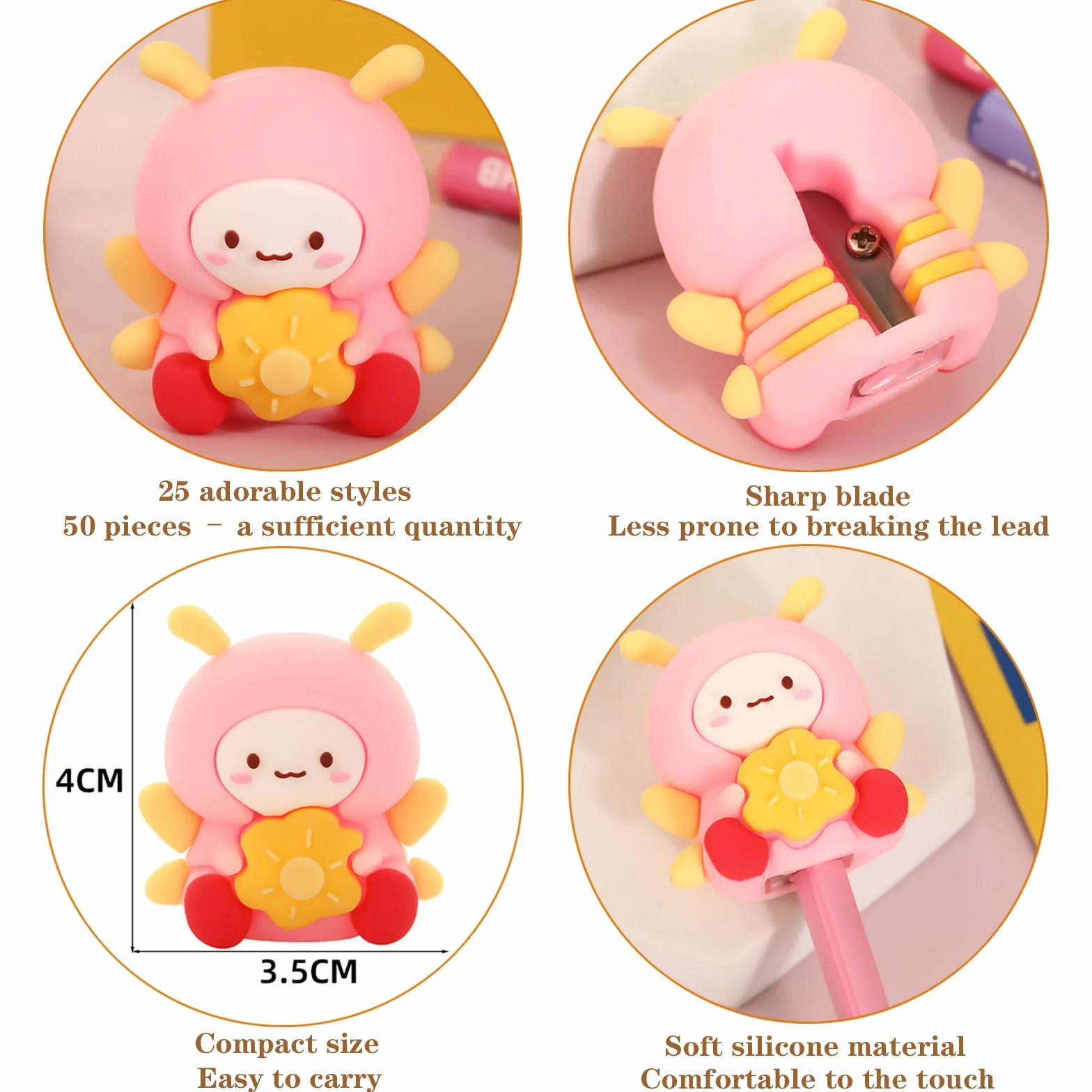 Kawaii temperamatite manuale personaggi cartoni animati 50 pezzi premi classe cancelleria