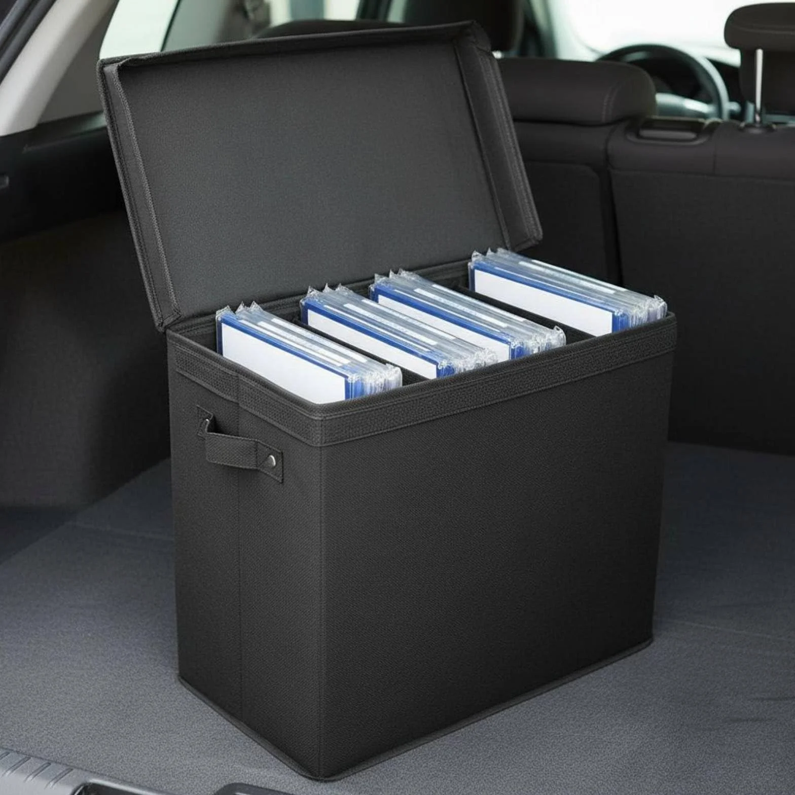 Scatola per Pieghevole Contenitore Organizer Cassetta Archivio con Divisori Rimovibili in Tessuto Oxford Impermeabile con Maniglie Adatta a Collezionisti Viaggio