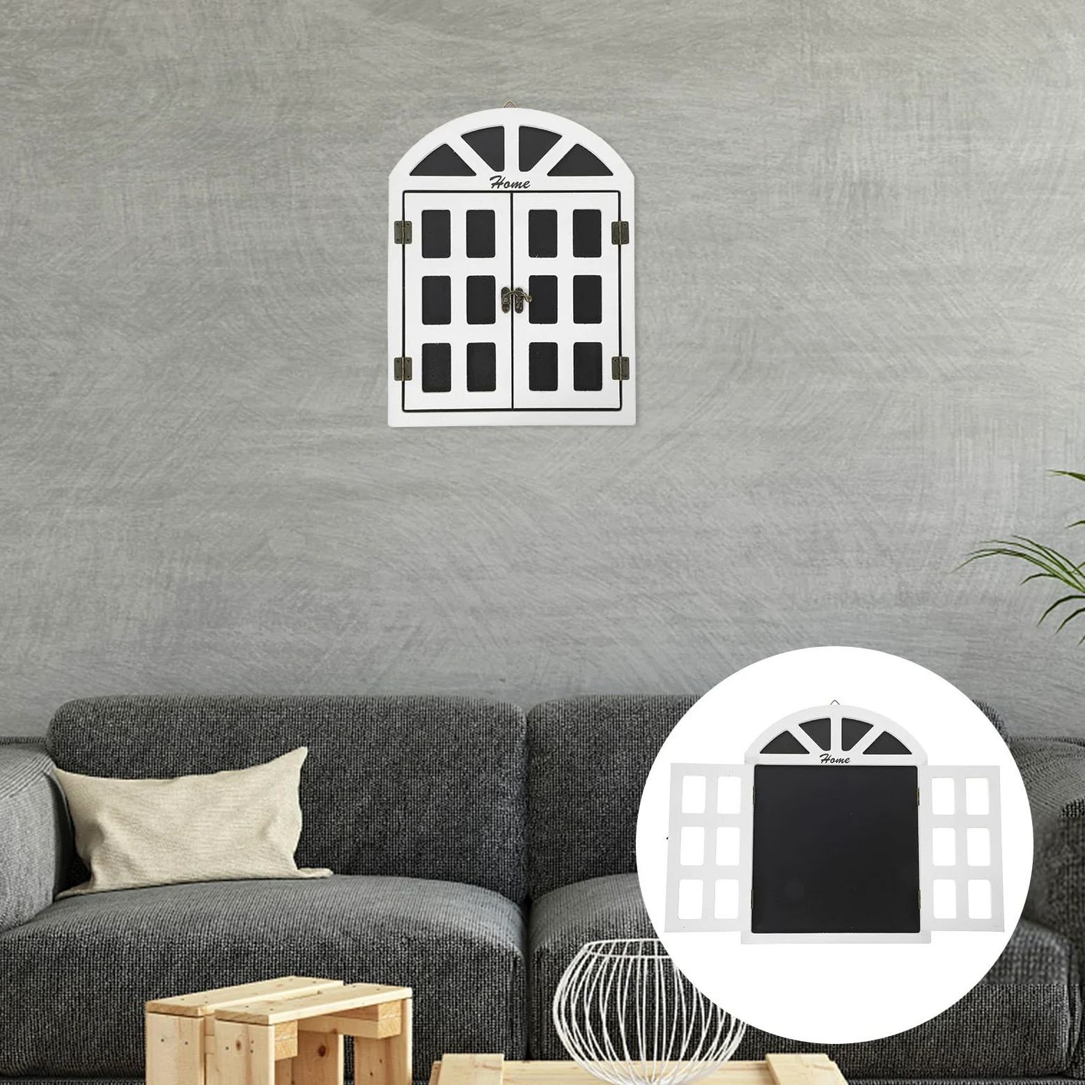SUPVOX Lavagna Decorativa in Legno a Forma di Finestra Piccola, Bacheca Murale Cancellabile Multifunzionale per Messaggi e Menu, per Cucina, Eventi e Decorazioni da Parete