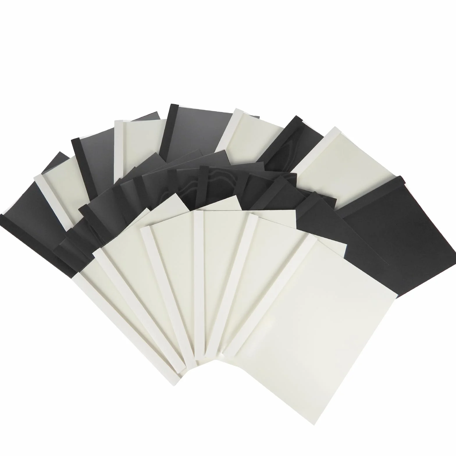 RAYSON Copertine per Rilegatrice Termica, Nero e Bianco, 100 Fogli, 12 mm, A4, Confezione da Pezzi 25