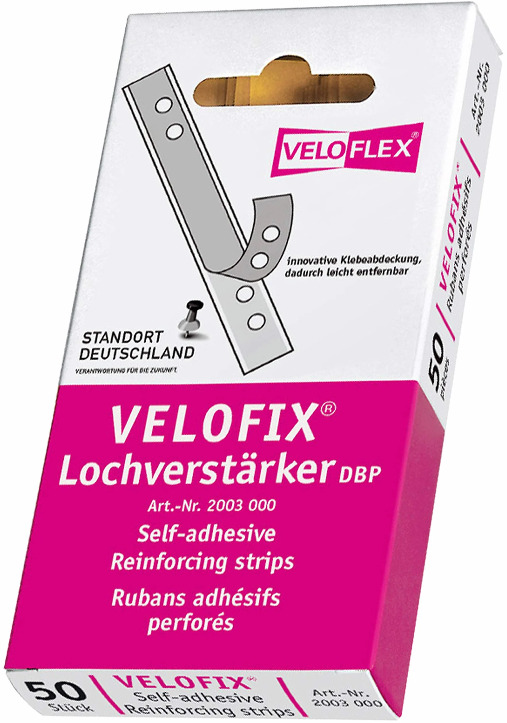 Veloflex Set 50 adesivi Velofix 2003000 protezione foratura fogli 105 x 15 mm autoadesivi