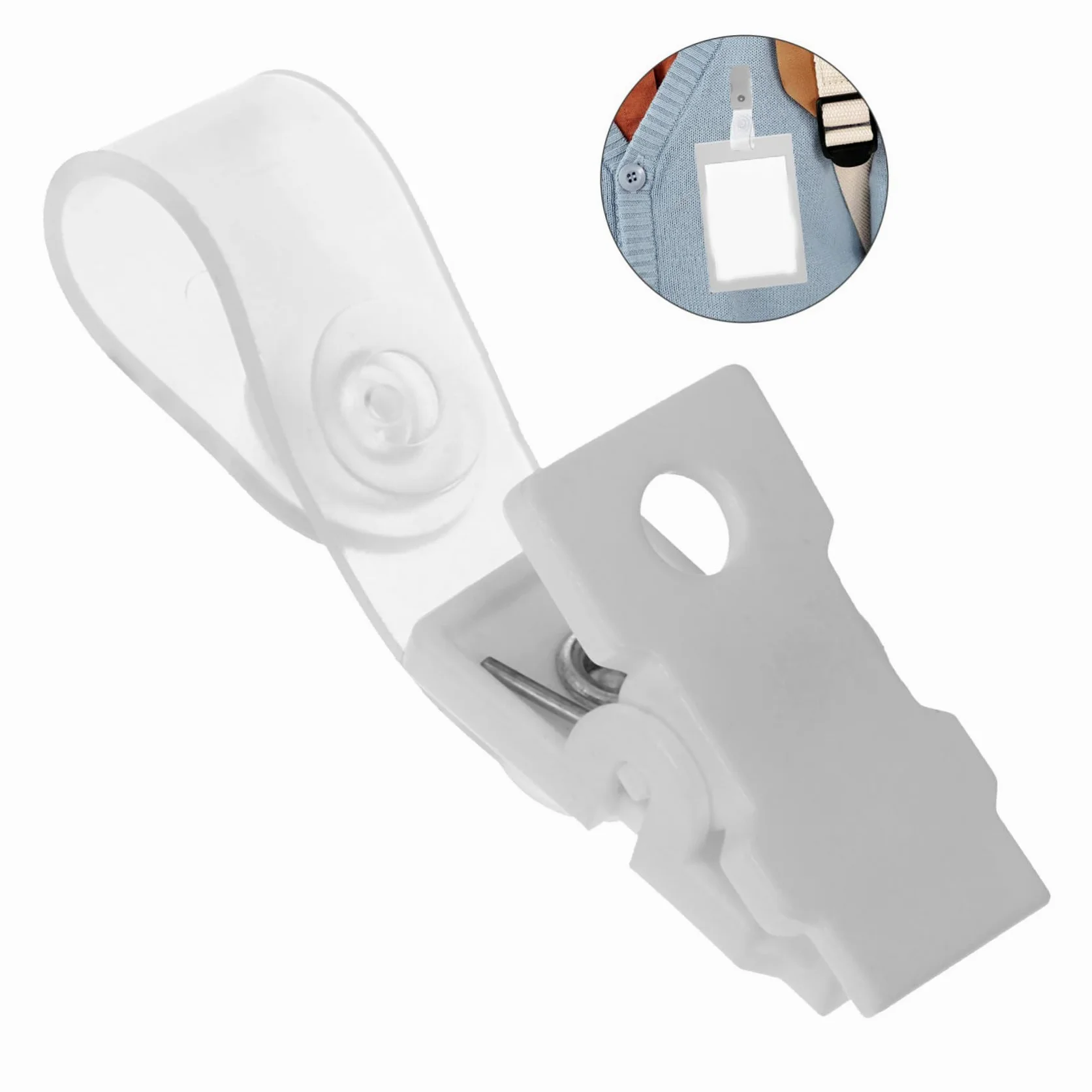 Porta Badge in Pvc Rigido con Clip Resistente e Design Semplice 100 Pezzi Porta Cartellino Identificativo per Badge da Lavoro