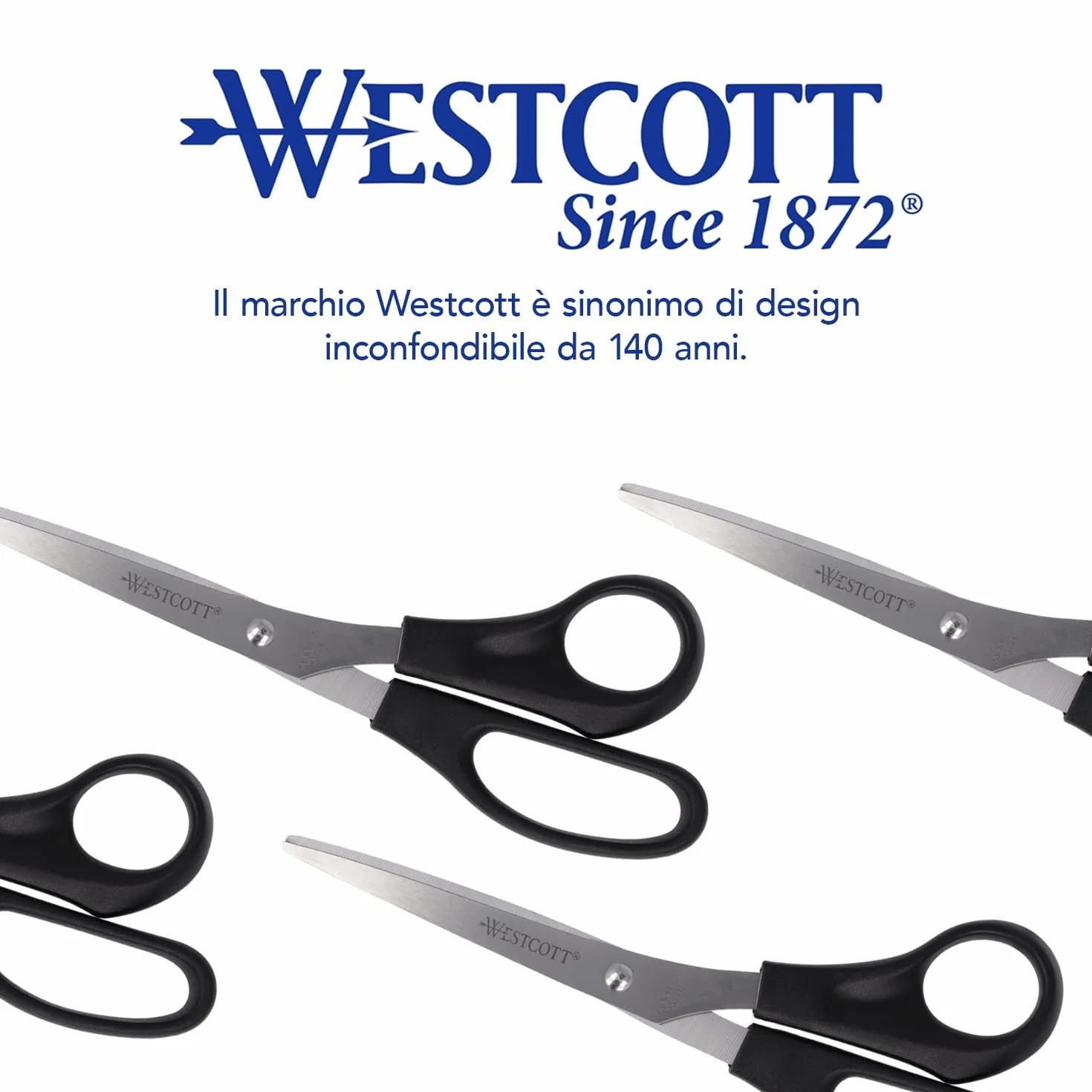 Westcott Forbici 8" (20,3 cm) nere, acciaio inossidabile, lama extra affilata, ufficio
