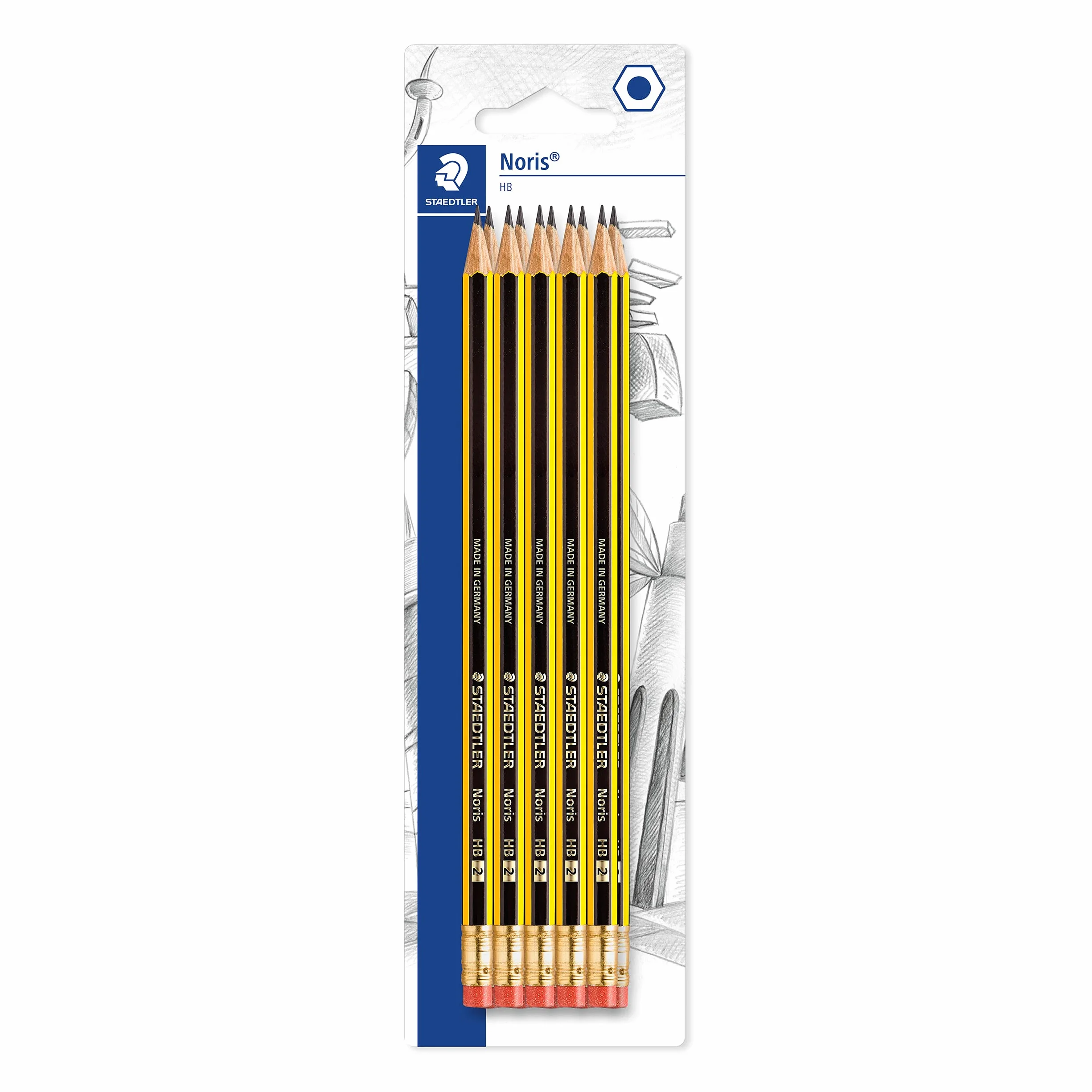 Staedtler Noris 122 Matita HB con Gomma, Confezione da 10