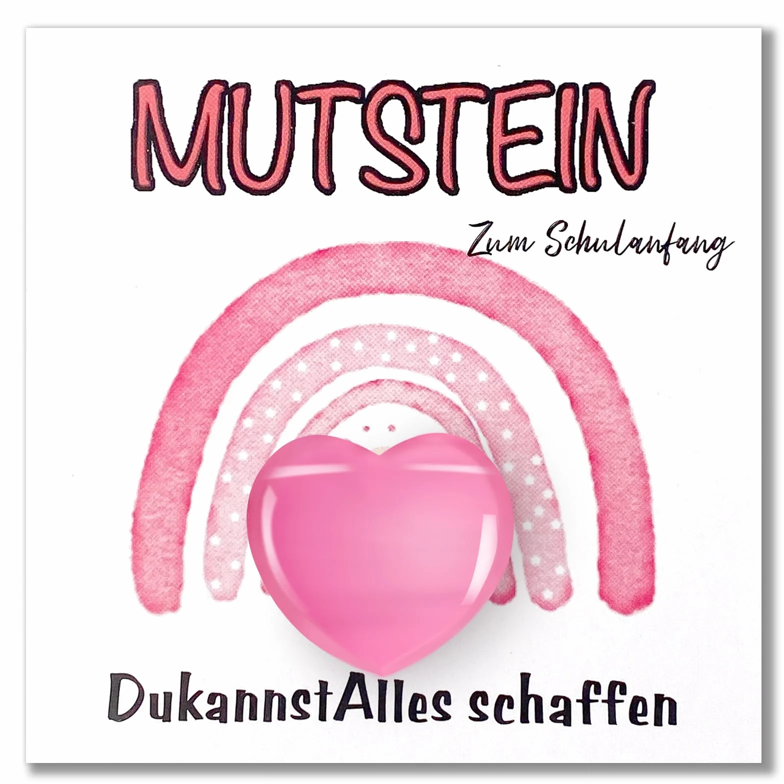 Mutstein per bambini Inizio della scuola 3 cm Schulkind Mutstein 2025 regalo portafortuna con biglietto di auguri