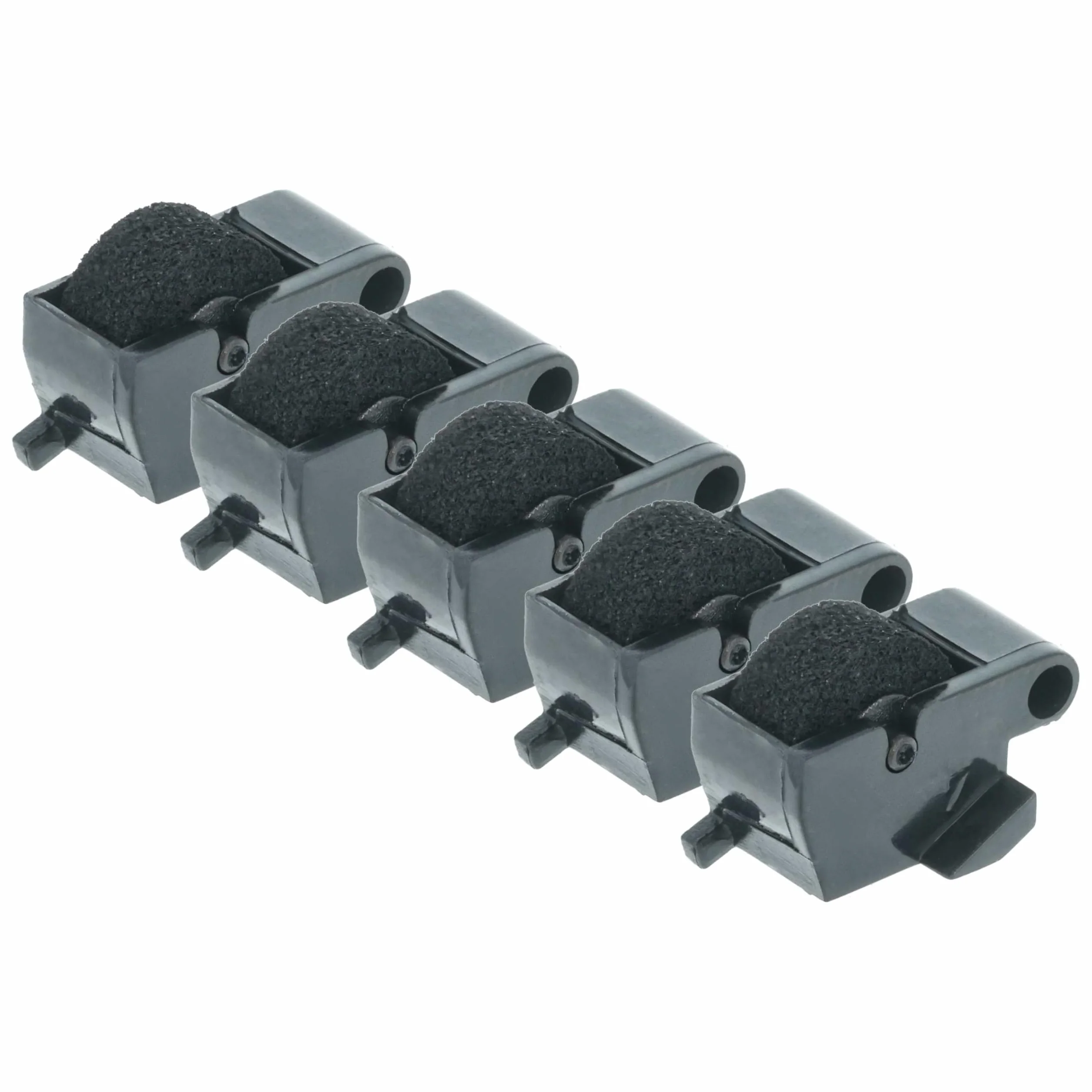 vhbw 5x nastro inchiostrato compatibile con Sharp EL-1607P, EL-1801C, EL-1195H calcolatrice registratore di cassa - Rullo inchiostratore nero