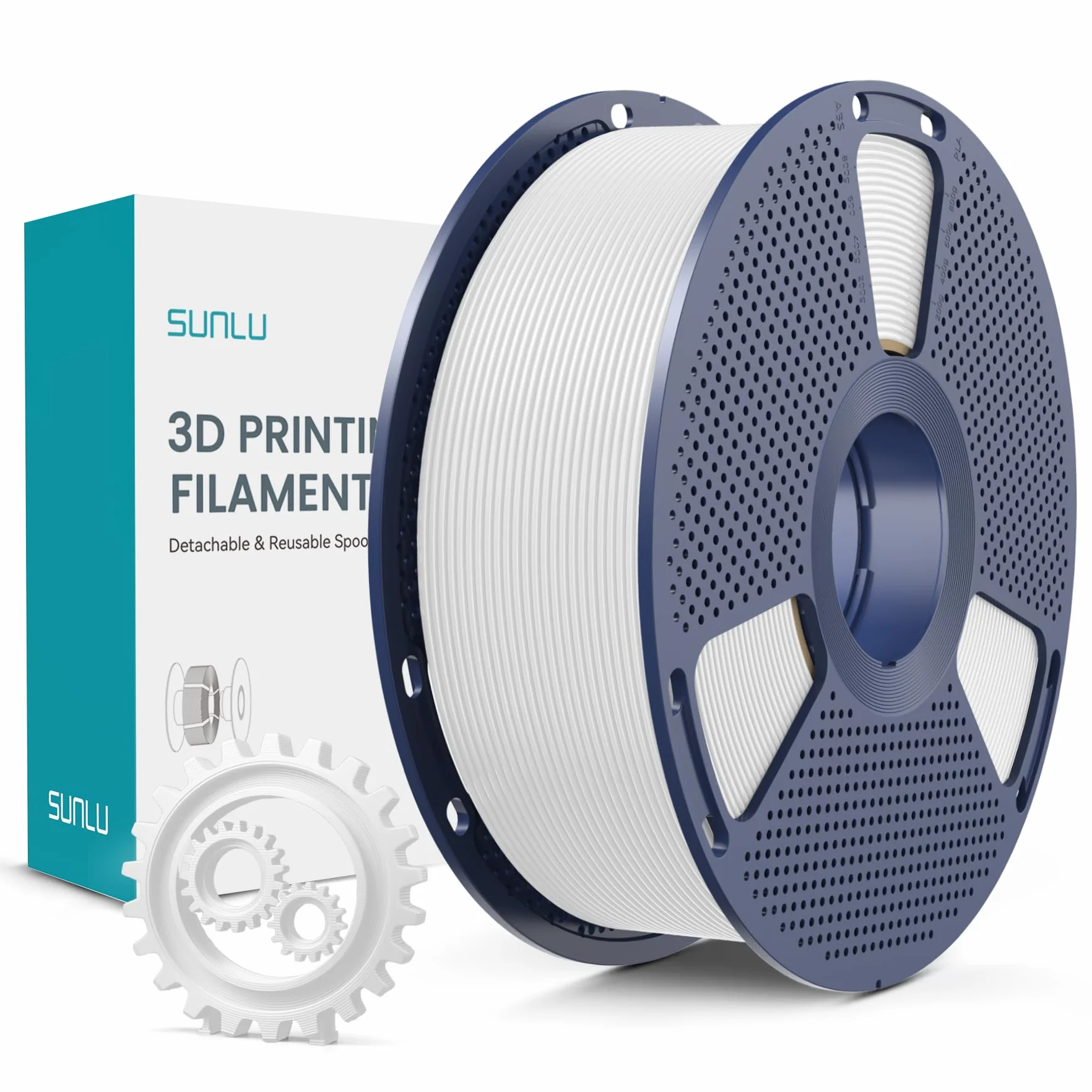 SUNLU PLA+ Filamento 1,75mm 1KG Bianco per Stampante 3D FDM Alta Resistenza