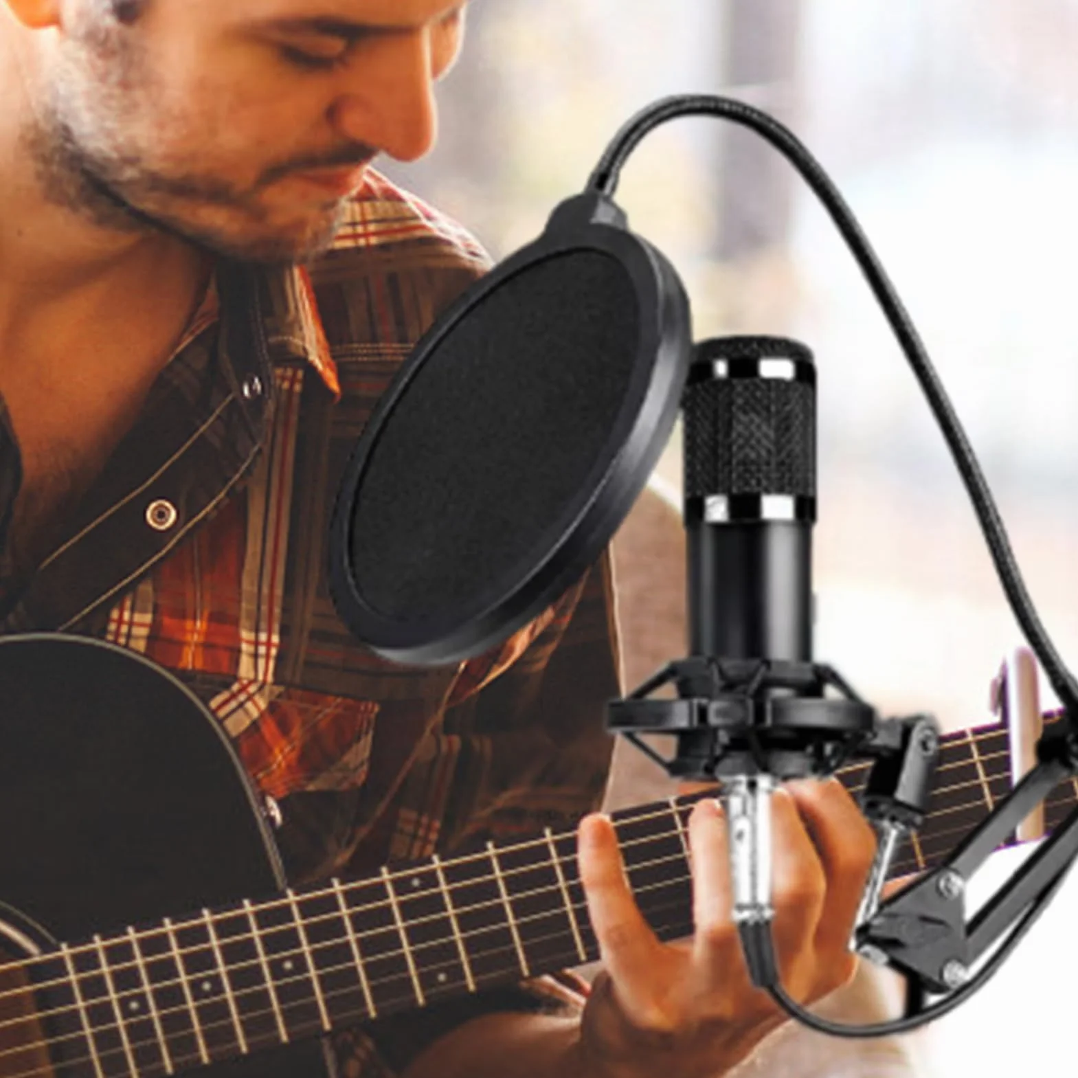 Set di microfoni di registrazione - kit microfono in streaming, attrezzatura audio professionale | Bundle microfono intuitivo intuitivo, condensatore podcast Set for Singers Anchors Live Streaming Rec