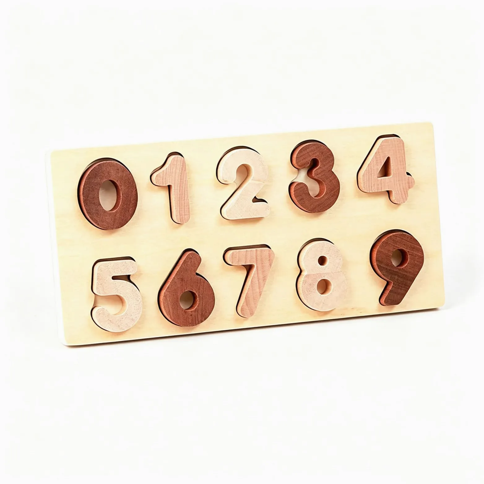Puzzle in Legno Montessori con Alfabeto e Numeri | Sorter di forme di lettere e numeri in legno multi-tono naturale maiuscole e minuscole ABC 0-20