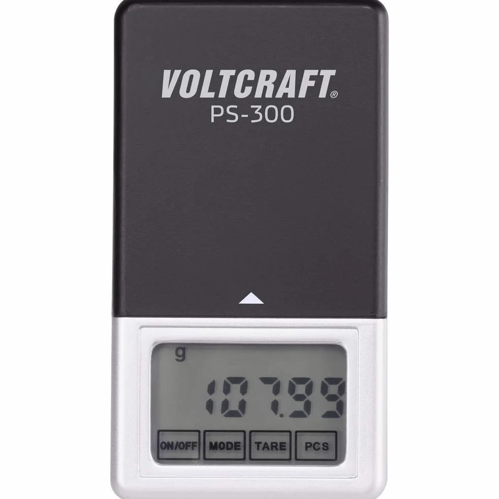 VOLTCRAFT VC-8912595 PS-200 Bilancia tascabile Portata di peso (max.) 200 g, leggibilità 0,01 g, funzionamento a batteria Nero, Argento