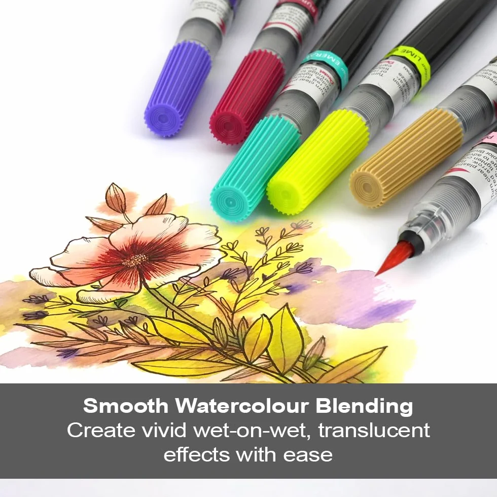 Pentel Colour Brush, nero, pennello inchiostro base acqua