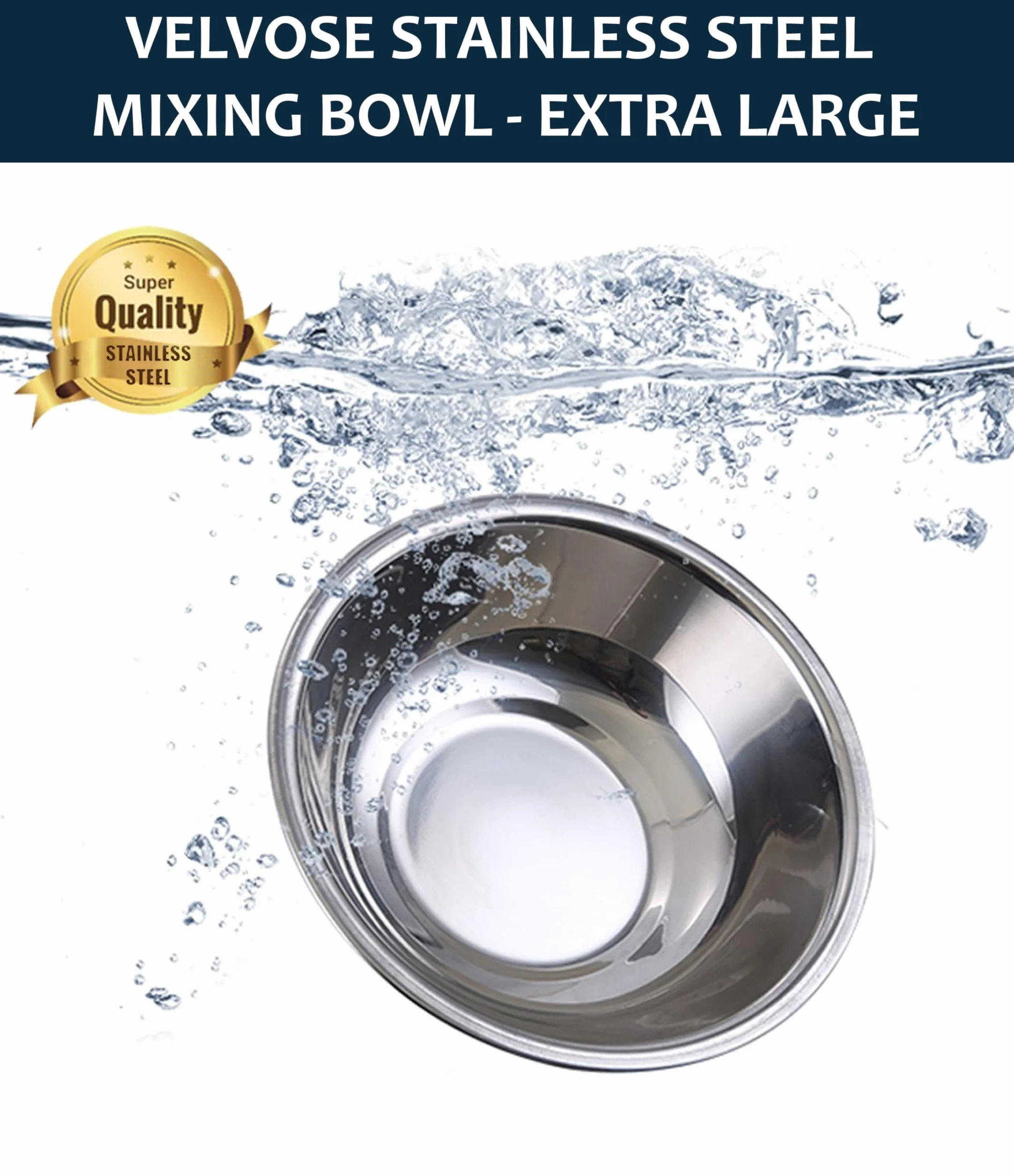 Ciotola in acciaio inox extra large 50,8 cm diametro 15,5 cm altezza 1 pezzo