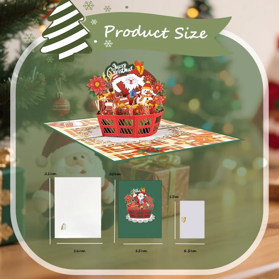 3D Christmas Cards Pop Up Biglietti Auguri Natale Con Buste