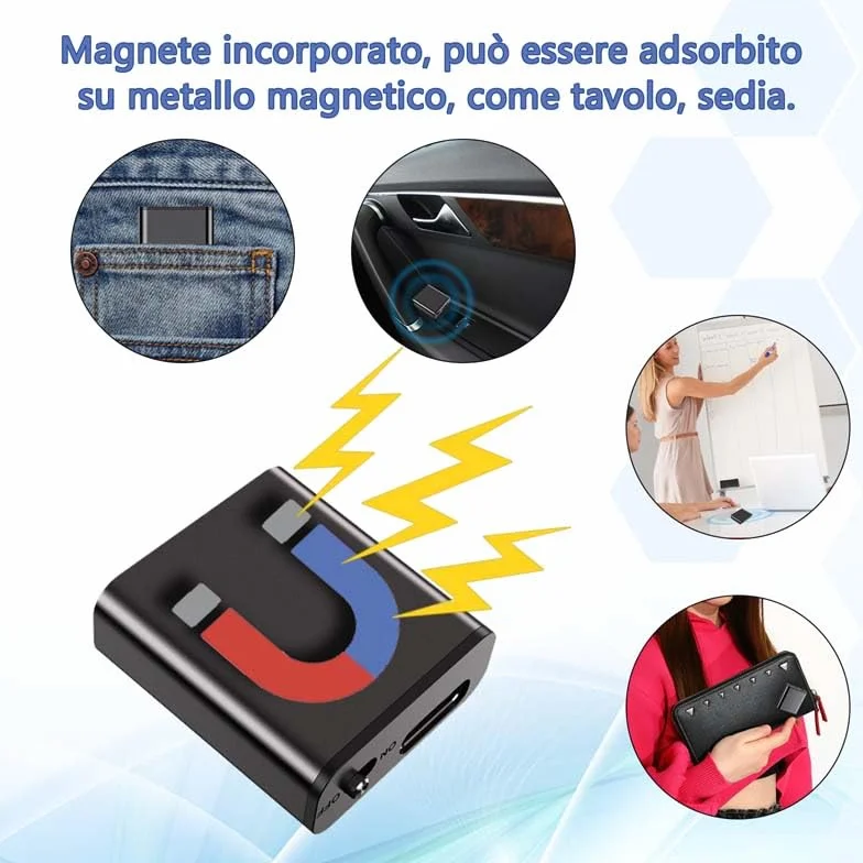 Mini registratore magnetico ad attivazione vocale, micro dispositivi di registrazione digitale, piccolo registratore di suoni registratore audio STTWUNAKE