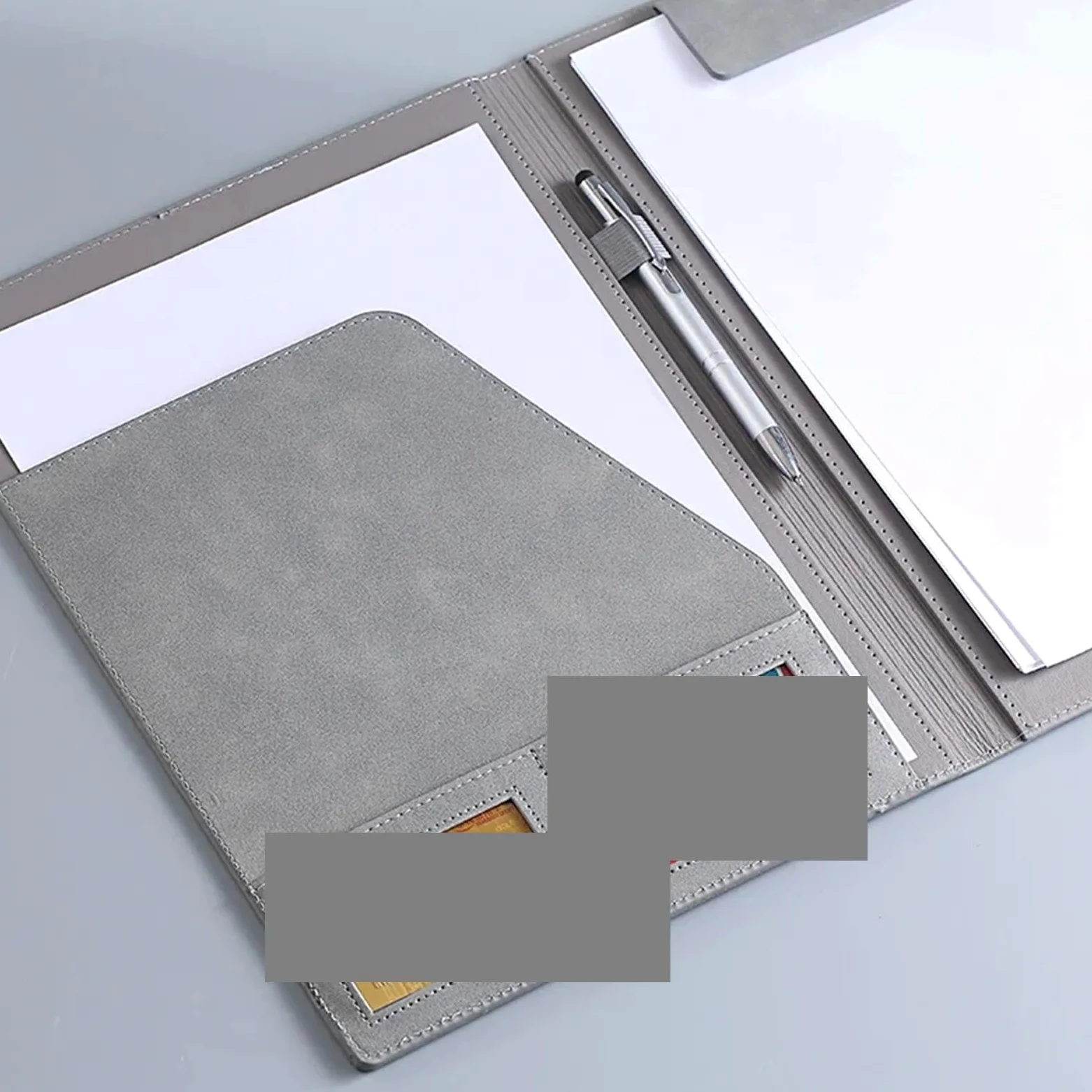 Cartella portadocumenti multifunzionale A4 magnetica for appunti da 2 pezzi. Portadocumenti for riunioni di conferenze aziendali Per L'ufficio(Grey)