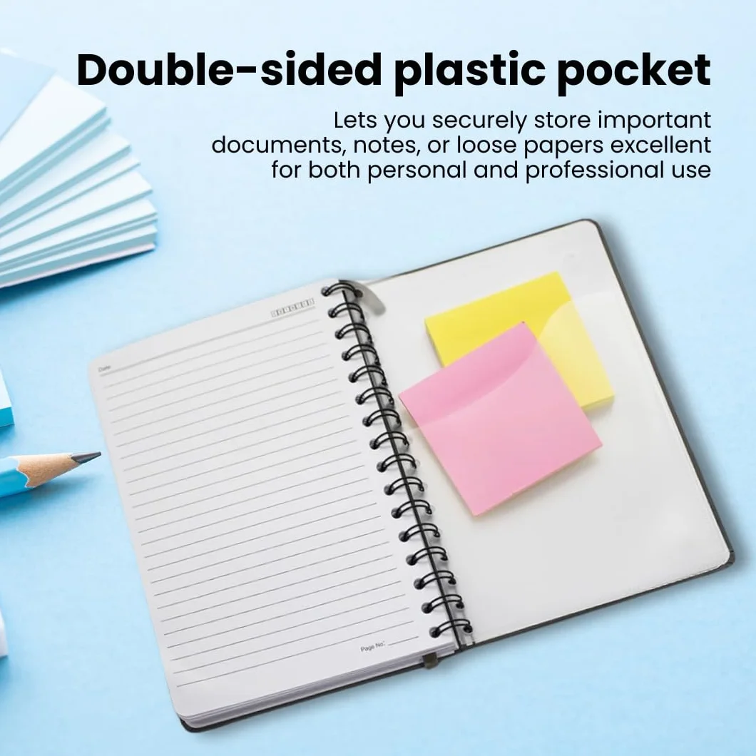Nextnoid Taccuino a spirale a righe, per donne e uomini, formato A5 (14,7 x 21,1 cm), 170 pagine, copertina rigida, per lavoro e appunti, diari a righe universitari per scrivere, blu