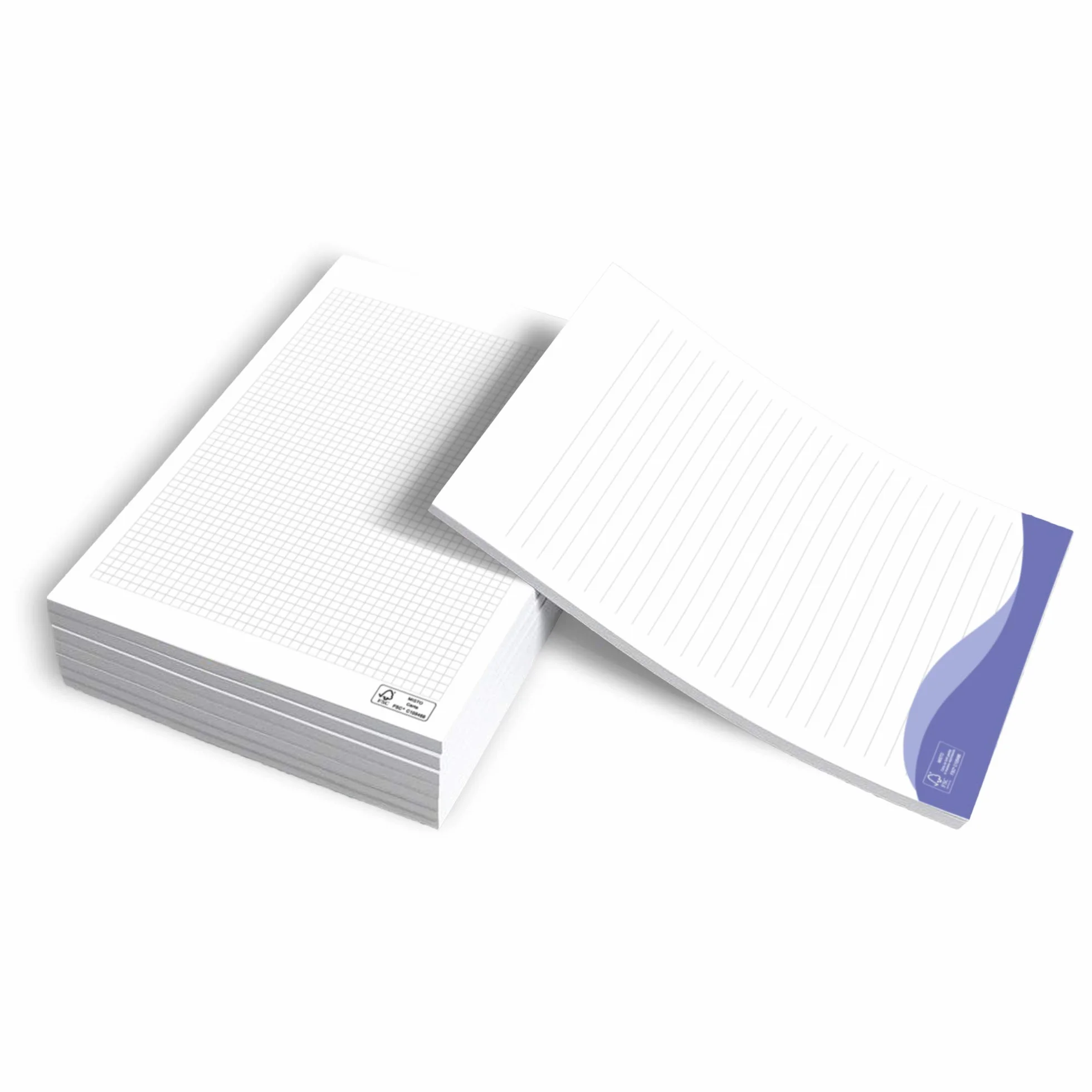 Blocco Note A4 da 50 fogli 80gr con logo aziendale - gommati in testa, quaderno block notes per scrivere appunti (A6, Pacco da 32 blocchi)