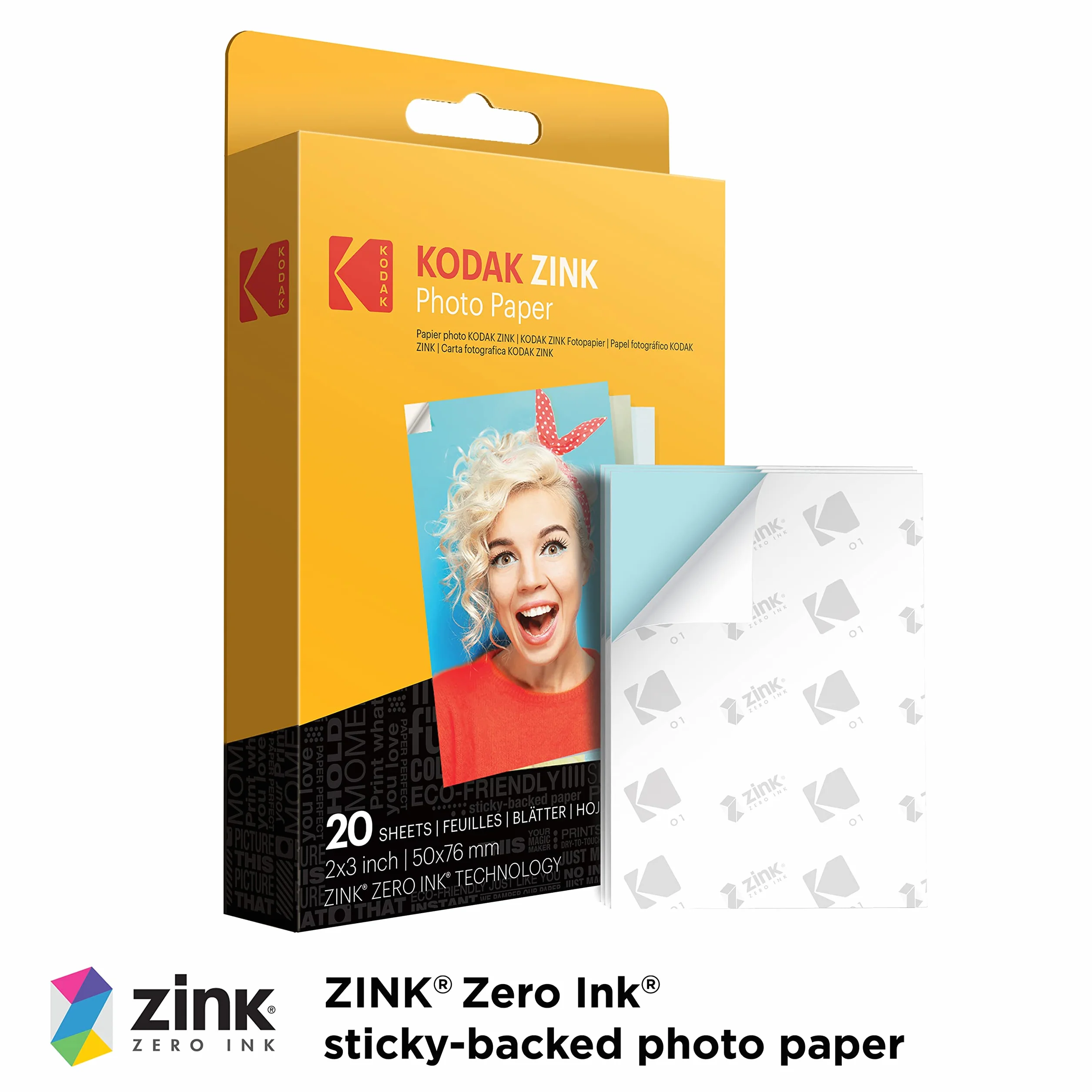 KODAK Pacchetto Base per Fotocamera istantanea Printomatic (Rosa) + Carta Zink (20 Fogli) + Custodia Deluxe + Comoda Tracolla & ZINK - Carta fotografica, Formato 2"x3", Confezione da 20 fogli