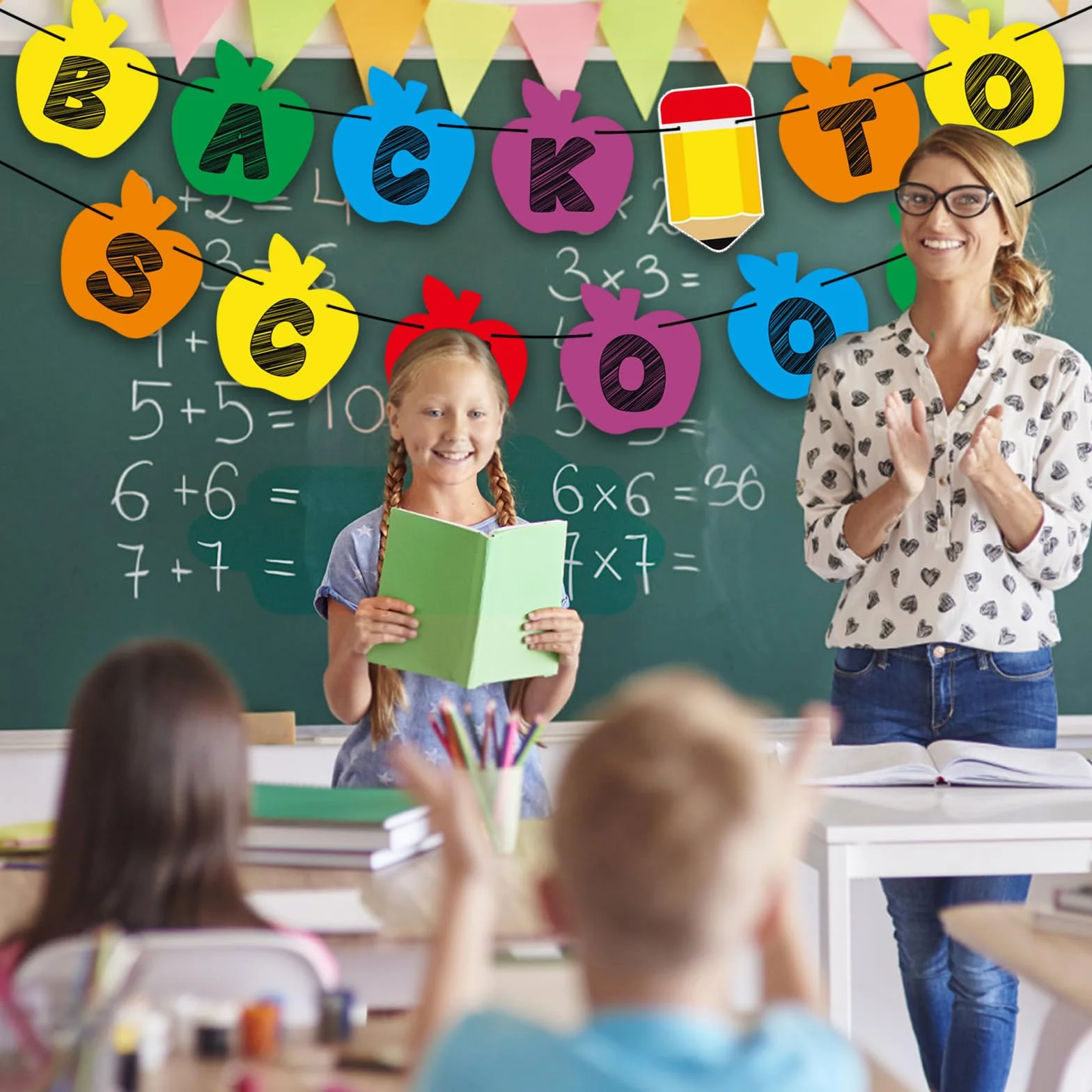 Back to School Banner Ritorno alle Decorazioni Scolastiche Striscione di Bentornato per Decorazioni in Classe