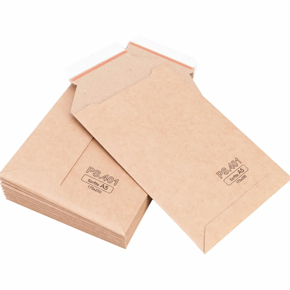 verpacking 100 Buste per spedizioni in cartone 17,5 x 25 cm | formato A5 | in resistente cartone ondulato marrone