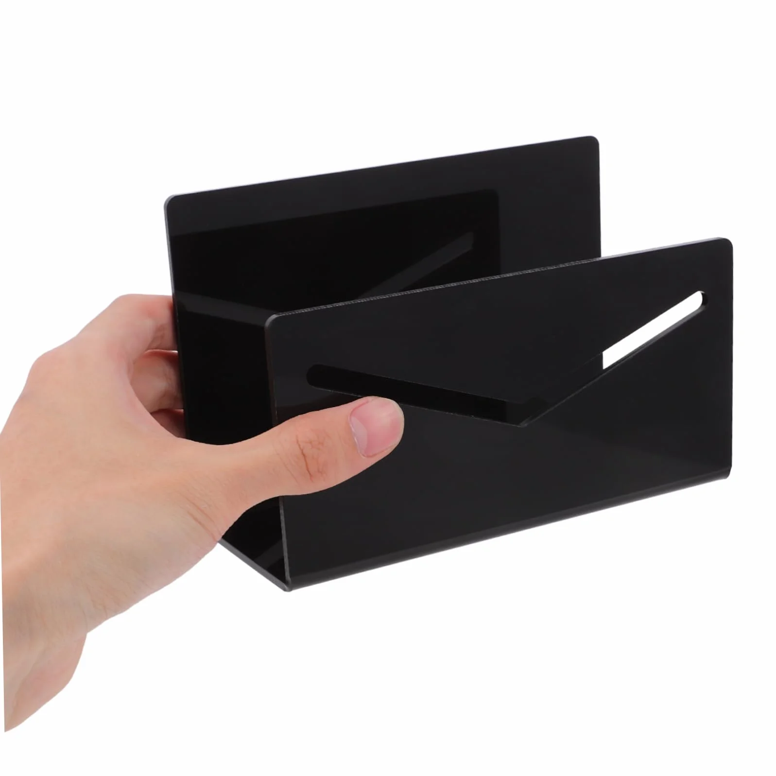 NUOBESTY Organizzatore Documenti in Acrilico Nero Angoli Arrotondati per Scrivania