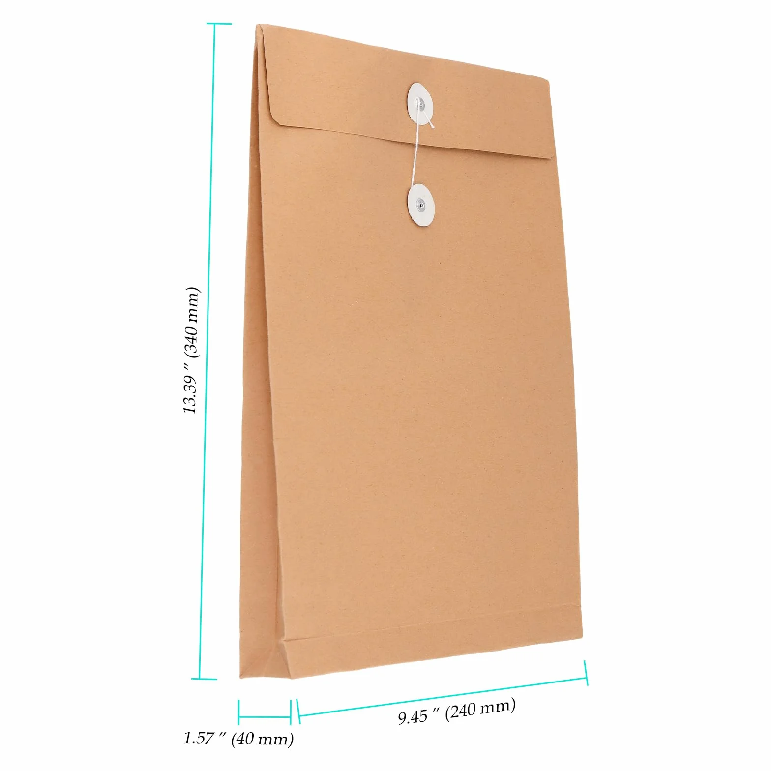 Buste grandi in carta kraft 23,9 x 33,5 cm espandibili con soffietto e filo per documenti