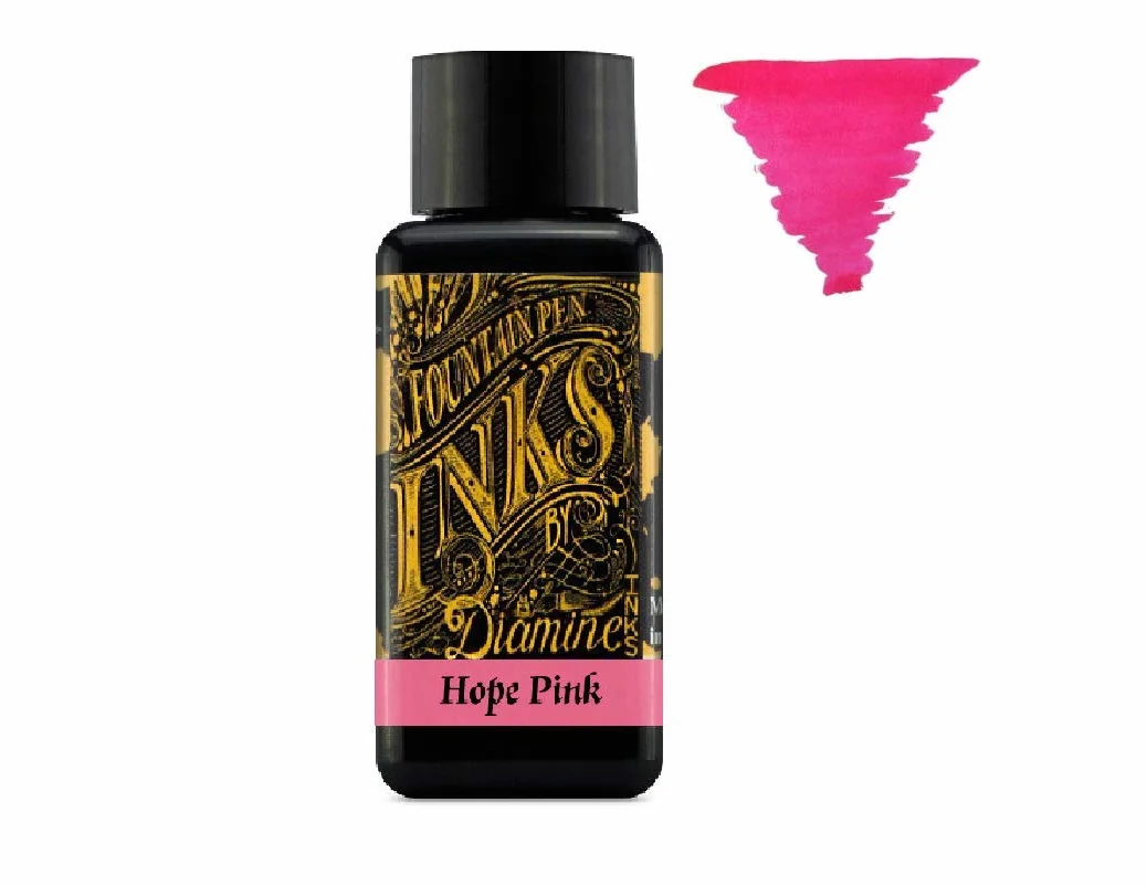 Diamine - Penna stilografica da 30 ml, con ruota colorata, 6 flaconi di Oxblood, zucca, blu acciaio, viola imperiale, rosa speranza, verde delamere