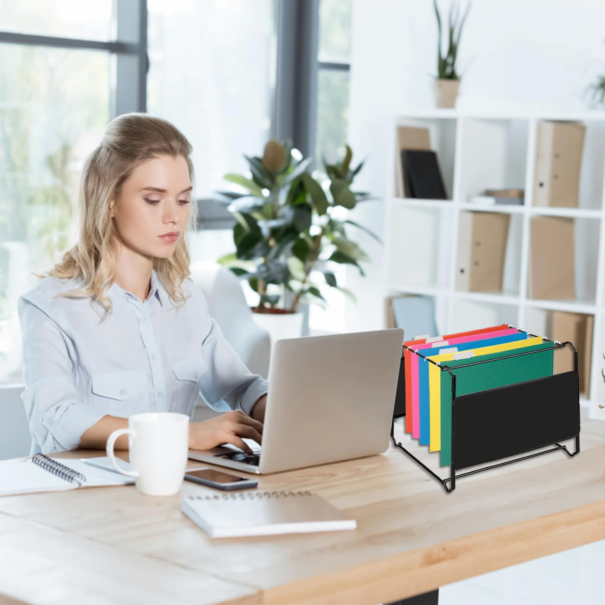 VZCPYTPM Confezione da 25 cartelle portadocumenti da appendere, formato lettera, blu, progettate per file ingombranti, schedari, 1/5 linguette regolabili per ufficio, scuola, casa