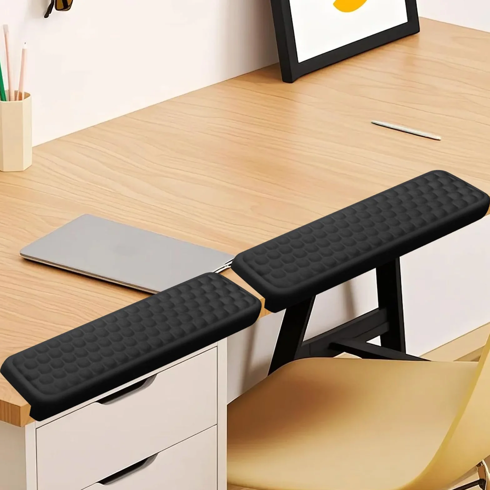 Poggiapolsi a forma di L per tastiera EdgeRest, memory foam, antiscivolo, per ufficio