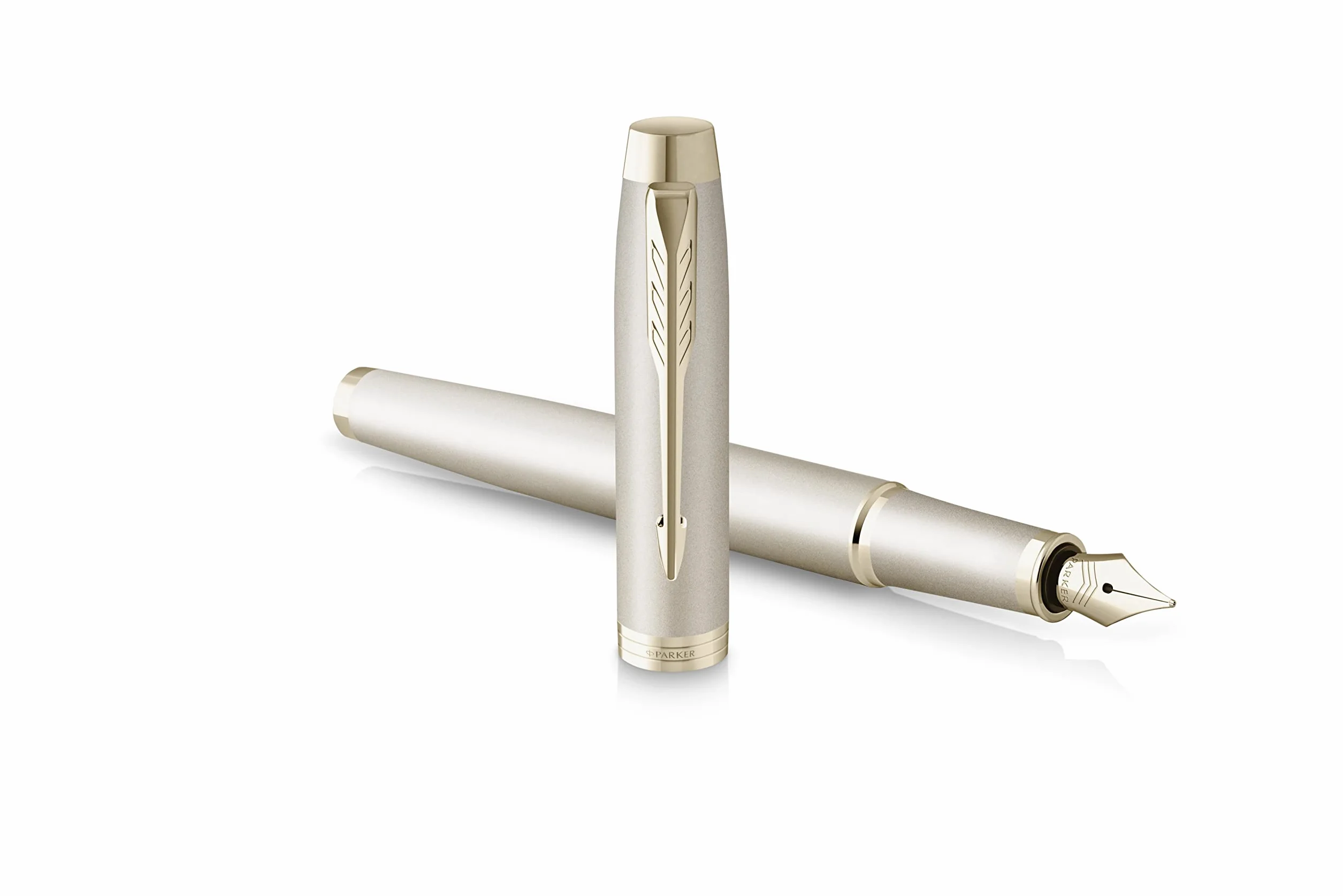 Parker IM Professionals - Set di penne e penne stilografiche monocromatiche con incisione, penna premium | confezione regalo | Pantrone blu | personalizzato | compleanno (champagne)