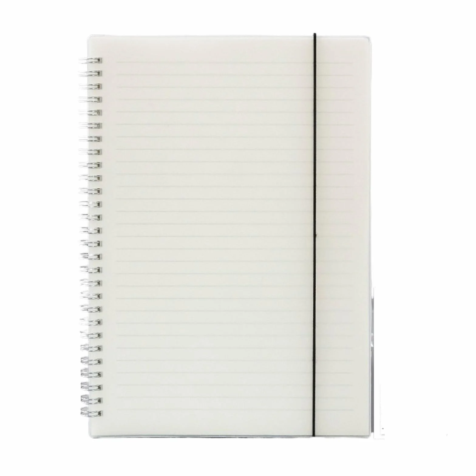Quaderno A Spirale A4/B5/A5/A6/ Carta bianca trasparente con righe orizzontali, quaderno e punti, blocco note cinturino(Horizontal line,A4 21.2x29cm)