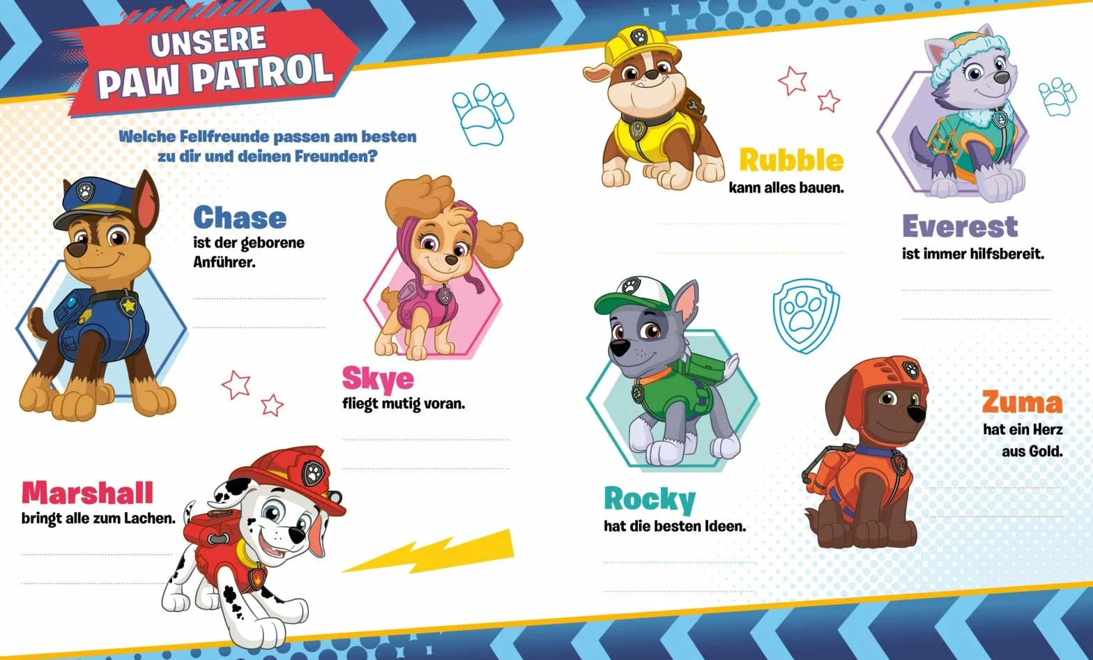 PAW Patrol Mitmachbuch Freundebuch Eintragbuch für Kindergartenkinder ab 3 Jahre