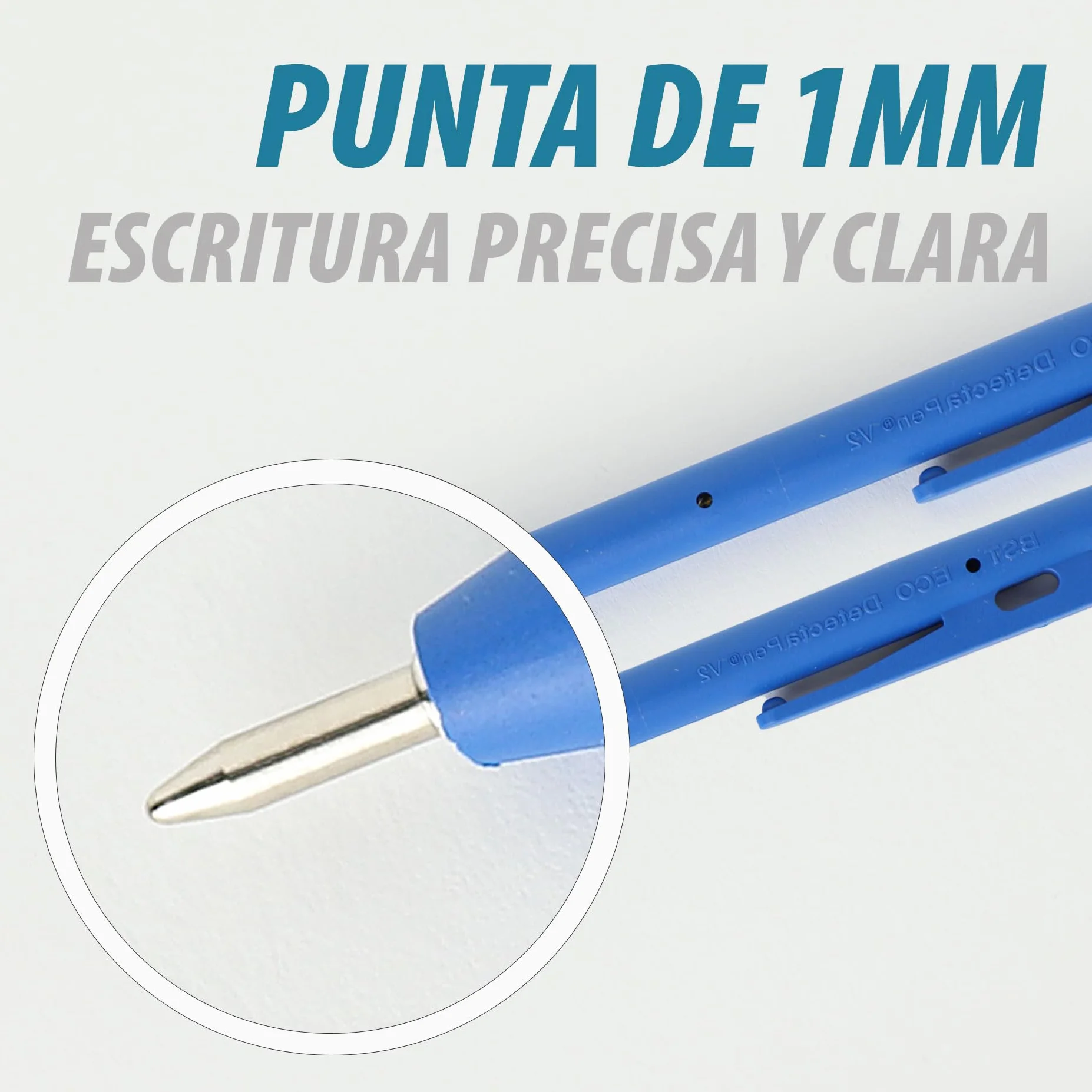 Maya Professional Tools ST1EV221C-2/2 Penna rilevabile in metallo e raggi X, inchiostro normale, con clip, 50 unità, corpo blu, inchiostro blu