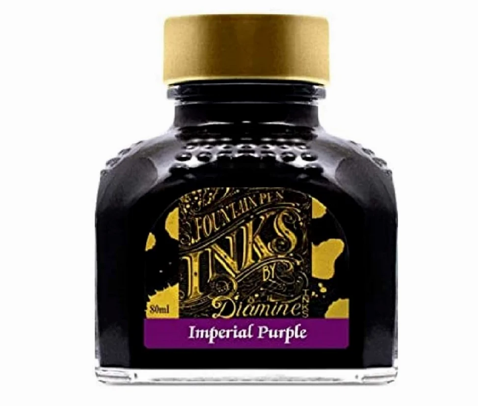 Diamine, confezione da 2 penne stilografiche da 80 ml, colore: verde Sherwood e viola imperiale