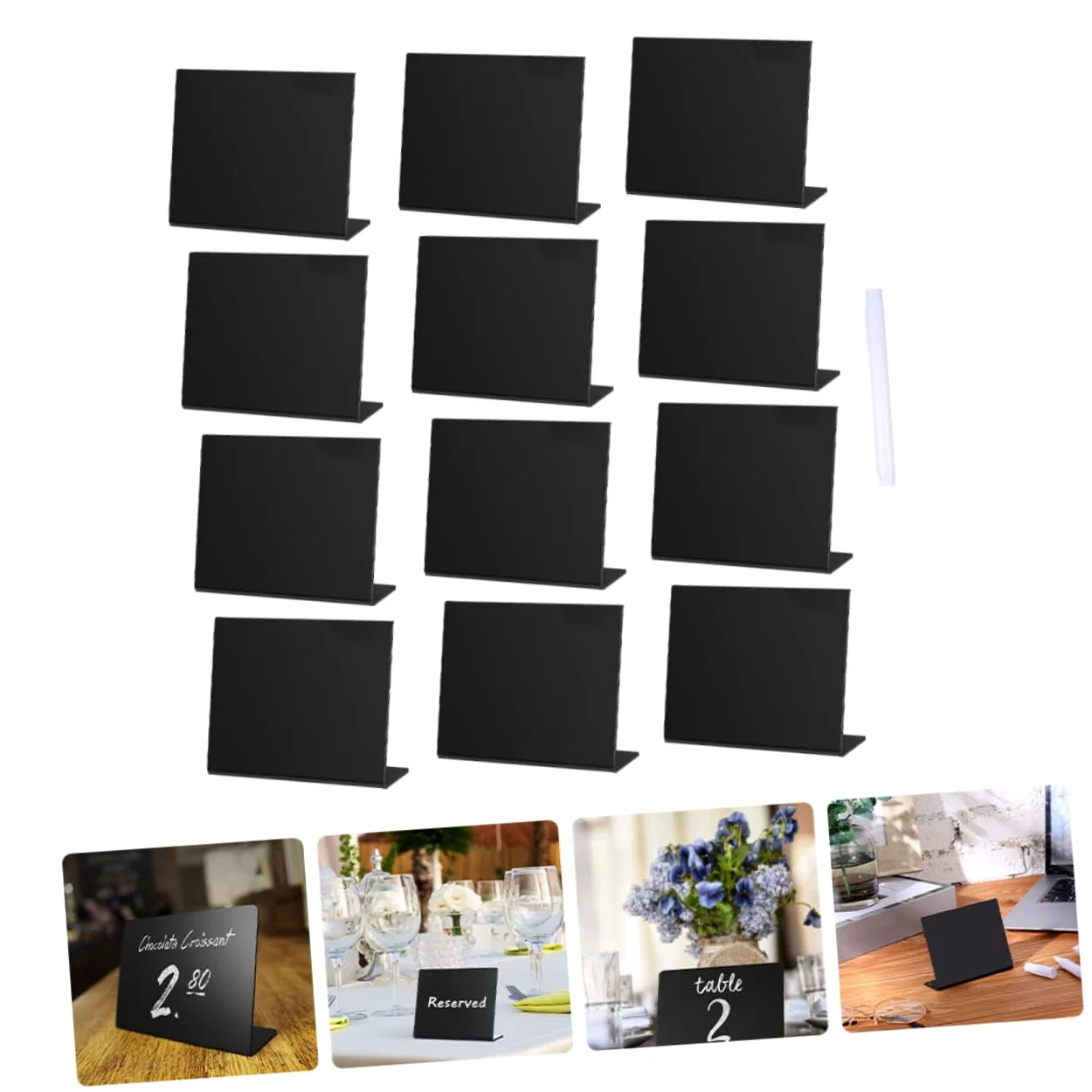 Lavagna Decorativa Piccola da Scrivere in Acrilico Nero | Design Creativo, Resistente e Facile da Integrare in Ristorante o Negozio