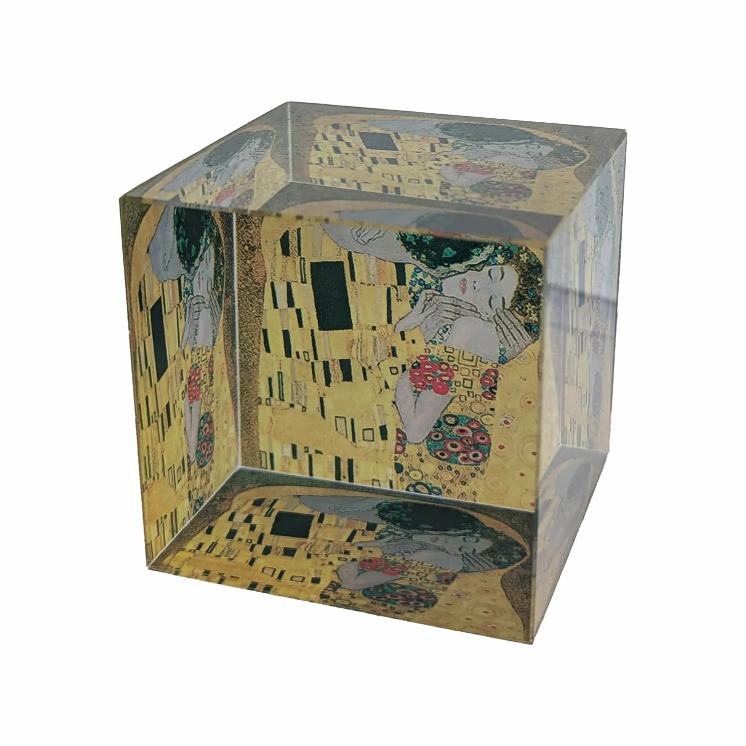 Fermacarte rettangolare in vetro KLIMT - Il bacio 6 x 6 cm