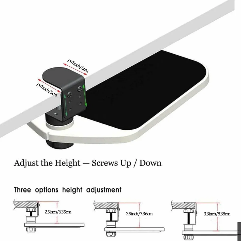 Vassoio Per Mouse Morsetto Sotto La Scrivania, Piattaforma Del Mouse Con Morsetto Estraibile Ergonomico Vassoio Per Mouse Estendibile Estraibile