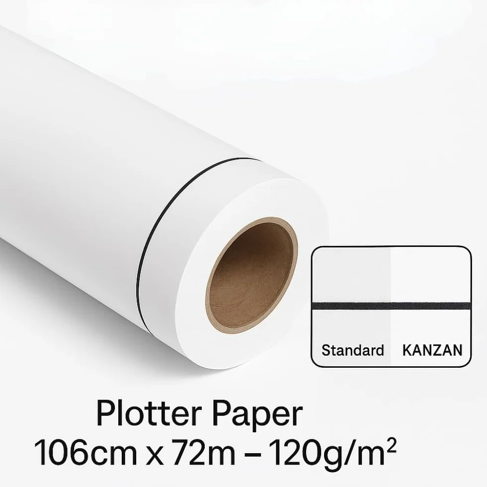 Kanzan Carta Plotter 106cm x 72m 120g/m² Inkjet Alta Qualità