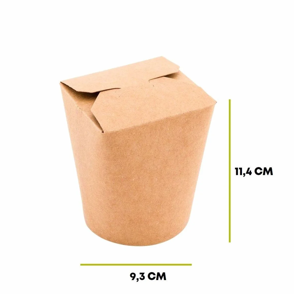 Bio Noodle Box Scatole da Asporto 1000 ml Kraft Cartone Coperchio Pieghevole 50 Pezzi