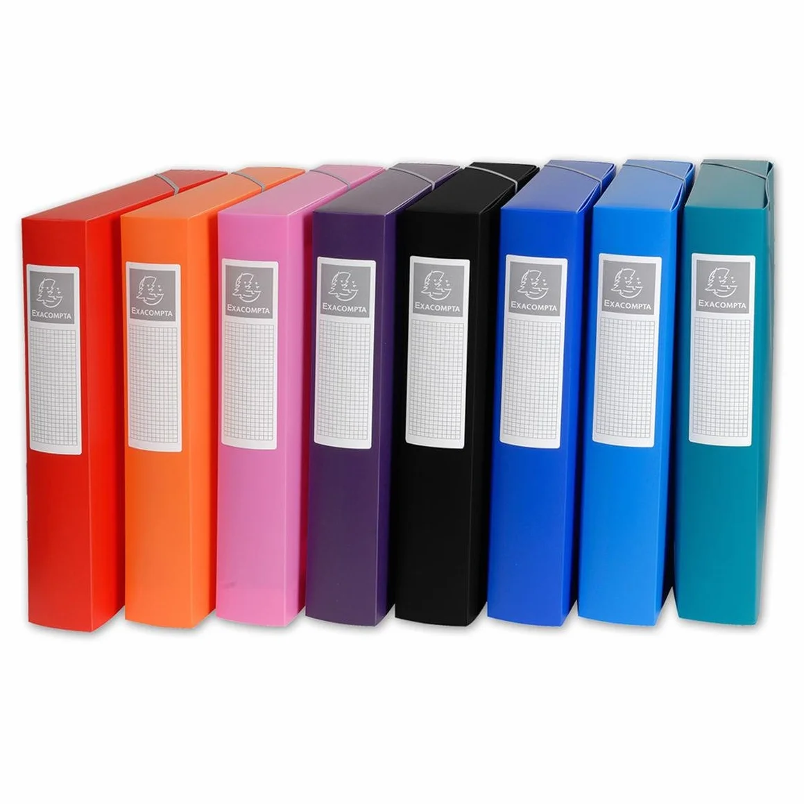 Exacompta 8 scatole archivio PP Opak A4 dorso 6 cm assortite