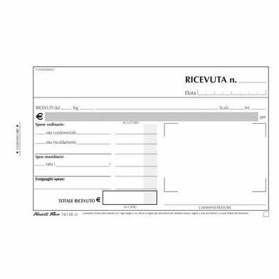 Trade Flex Blocco ricevute di condominio carta chimica 2 parti 168x100 mm