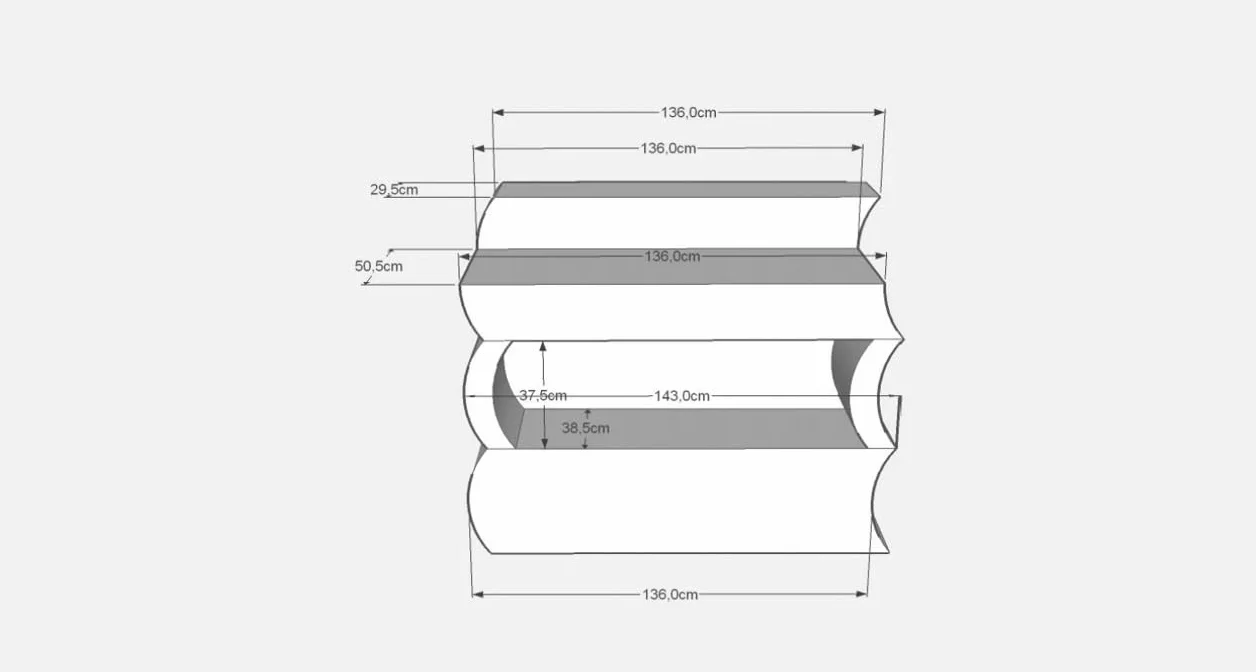 Kloris Bancone Bar Cassa Reception Desk mod. Clipper cm 145x88x110 h Bianco Made in Italy