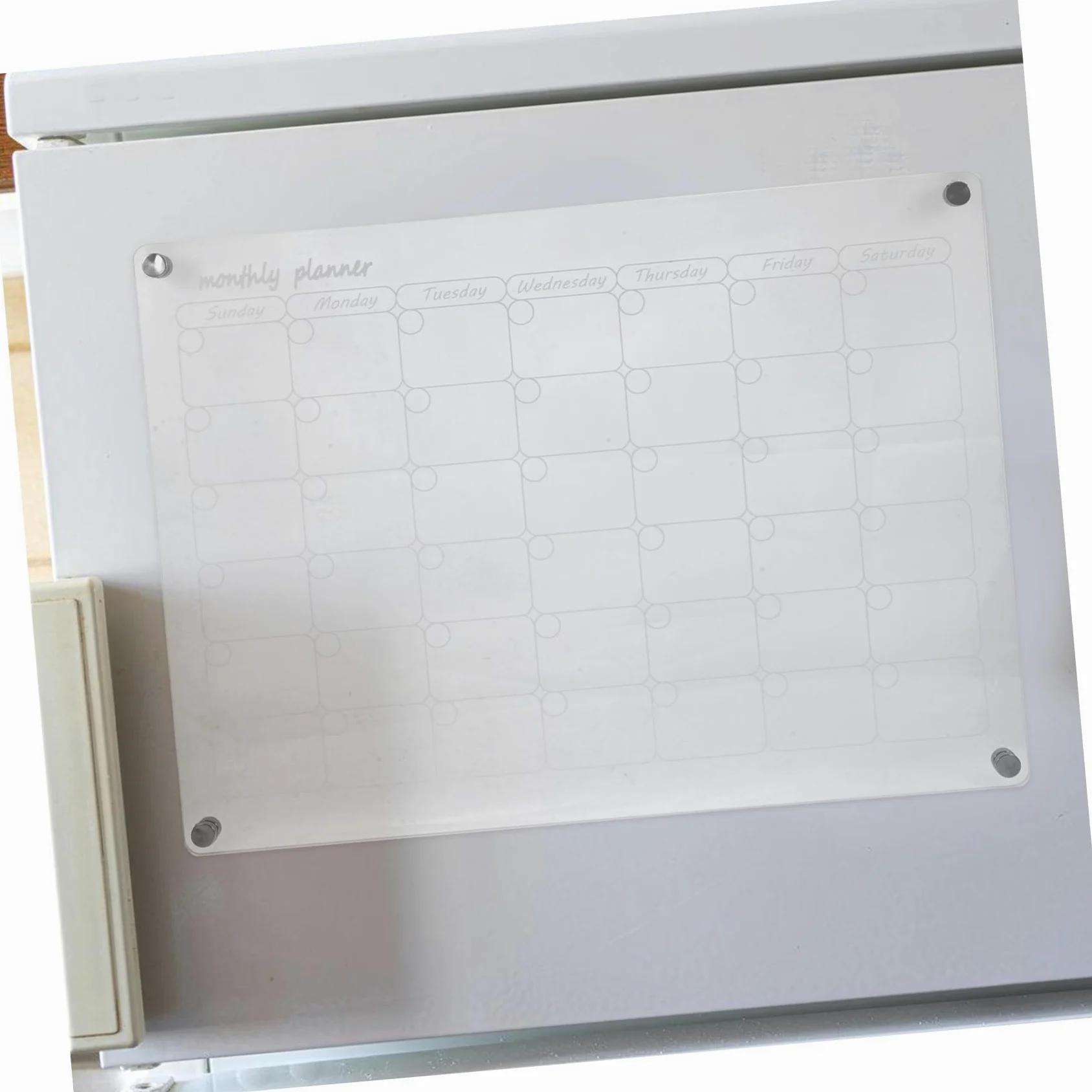 VILLCASE Calendario Magnetico per Frigorifero Cancellabile Secco Lavagna per Scrivere Pianificatore dei Pasti Trasparente Doppia Funzione per Organizzare la Pianificazione Settimanale