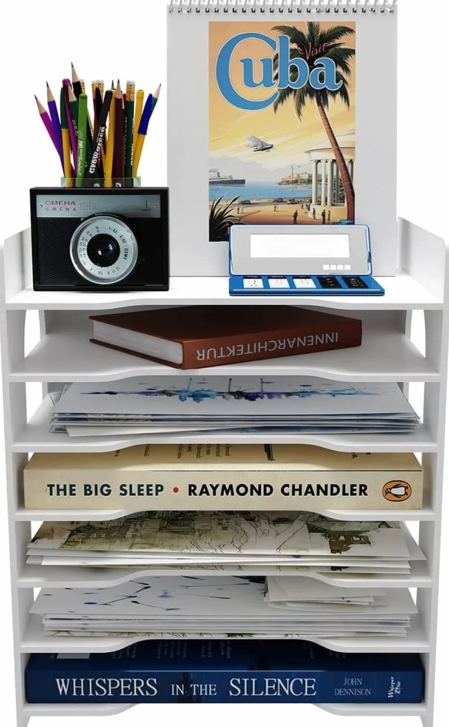 PUNCIA PUNCA Organizer Ufficio Scrivania 7 Livelli in PVC Porta Documenti da Scrivania Raccoglitori Documenti a Cassetto Organizzatore Porta Fogli A4 Portadocumenti Cassetti per Ufficio Casa e Scuola